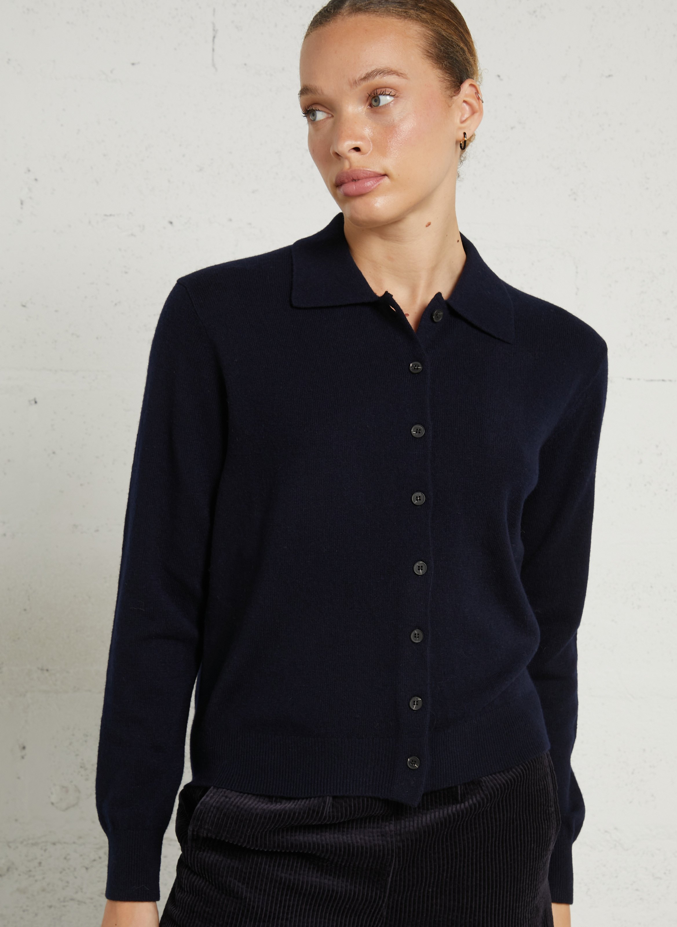 Cardigan droit en mohair JC SOPHIE Bleu