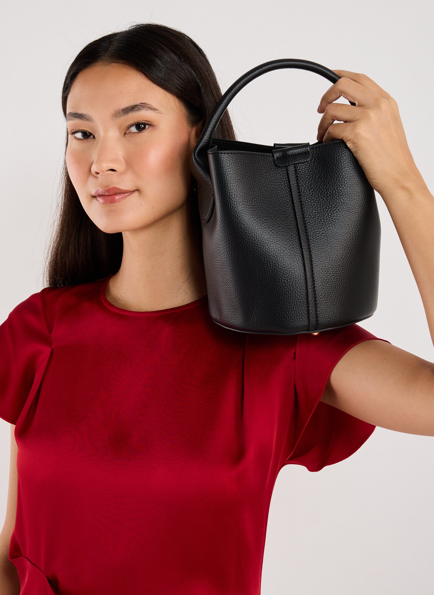 Crackled bucket bag | Black AU PRINTEMPS PARIS Women