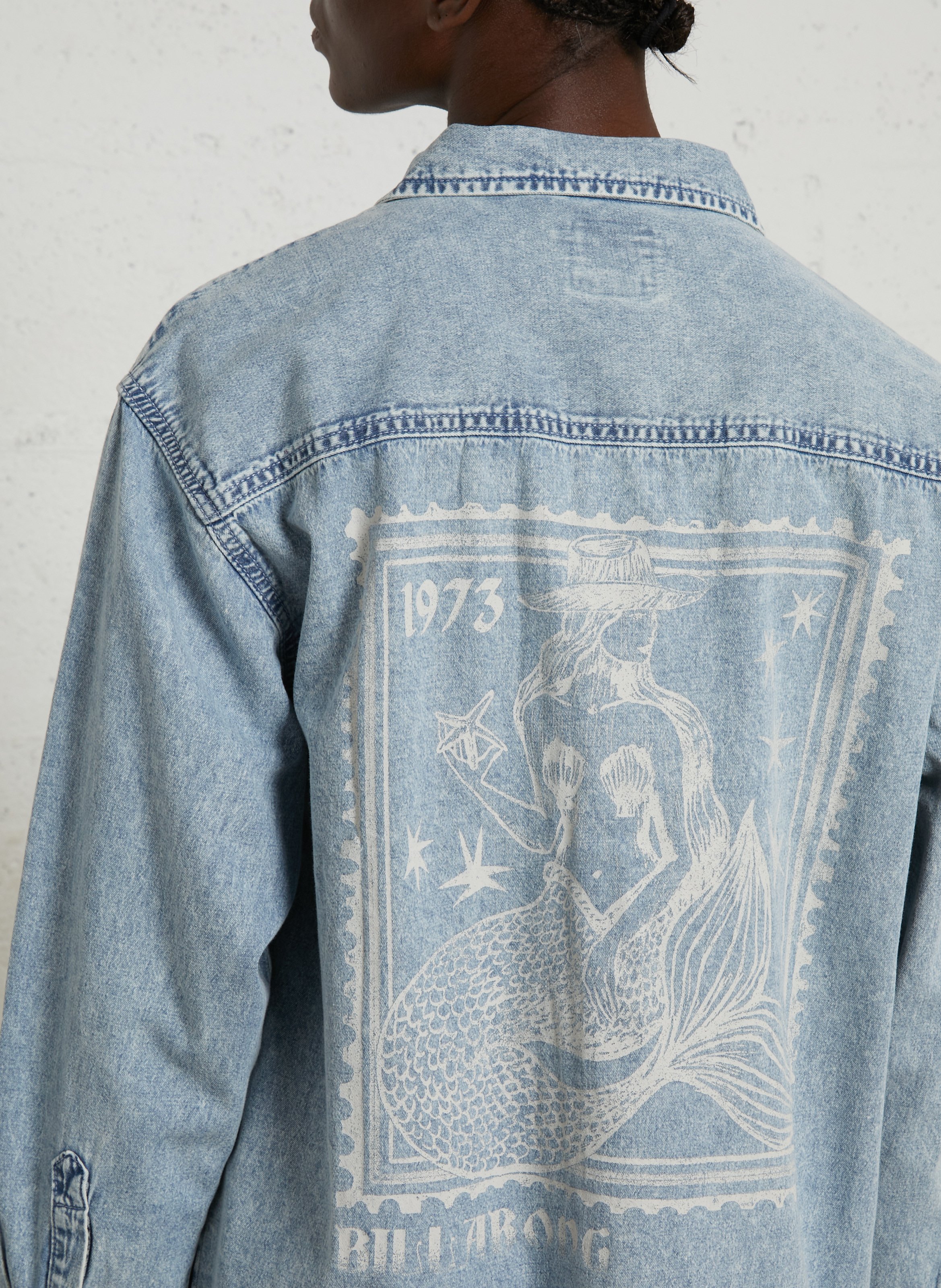 Oversized denim cotton shirt BILLABONG Blue