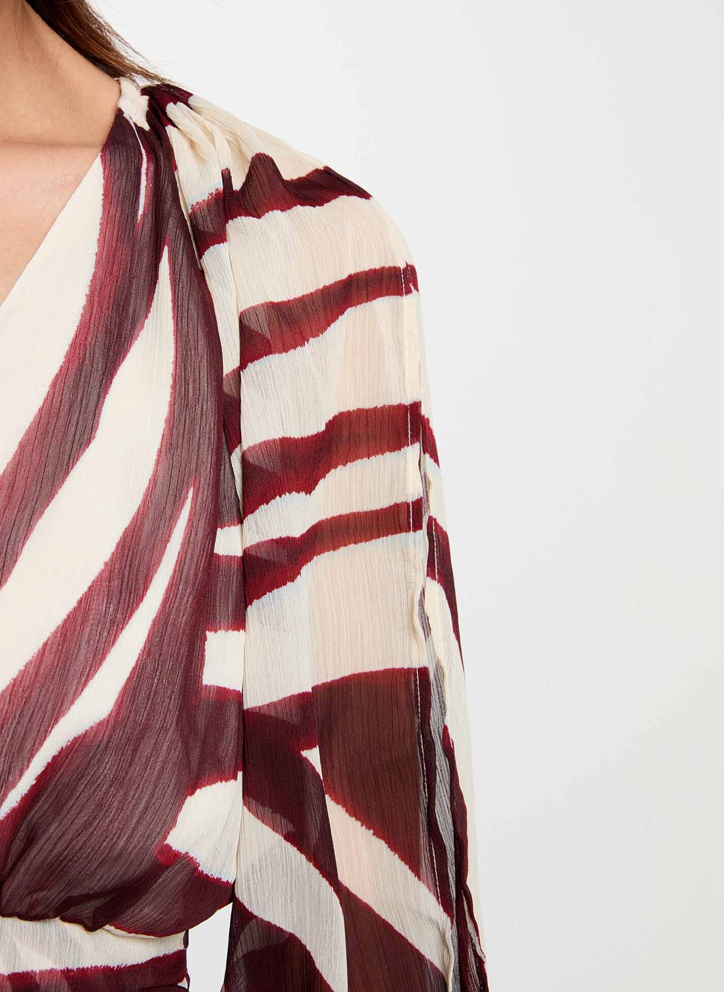 Robe courte cintrée col V MORGAN Multicolore