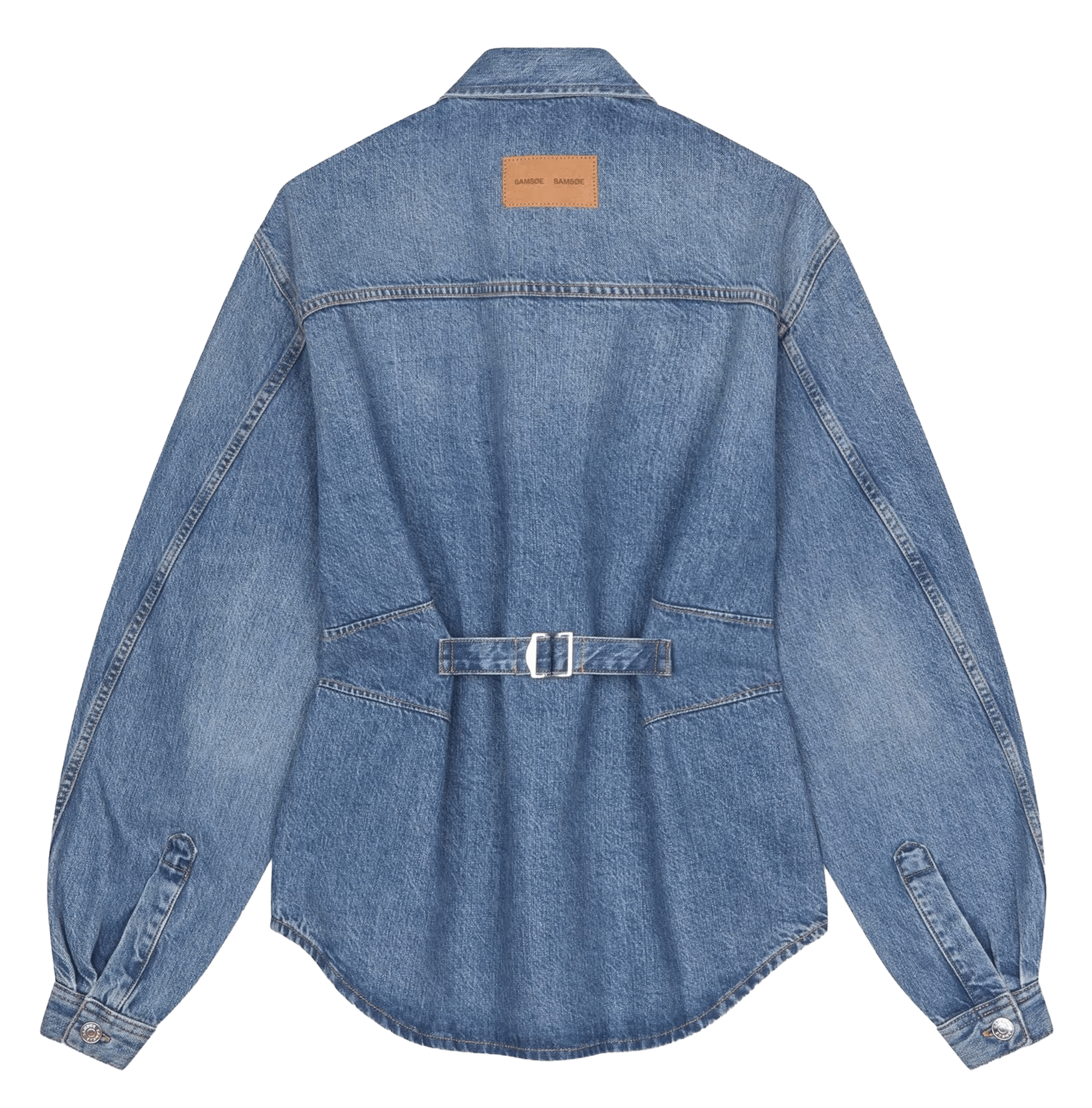 Chemise en jean oversize col classique en coton SAMSOE SAMSOE Bleu
