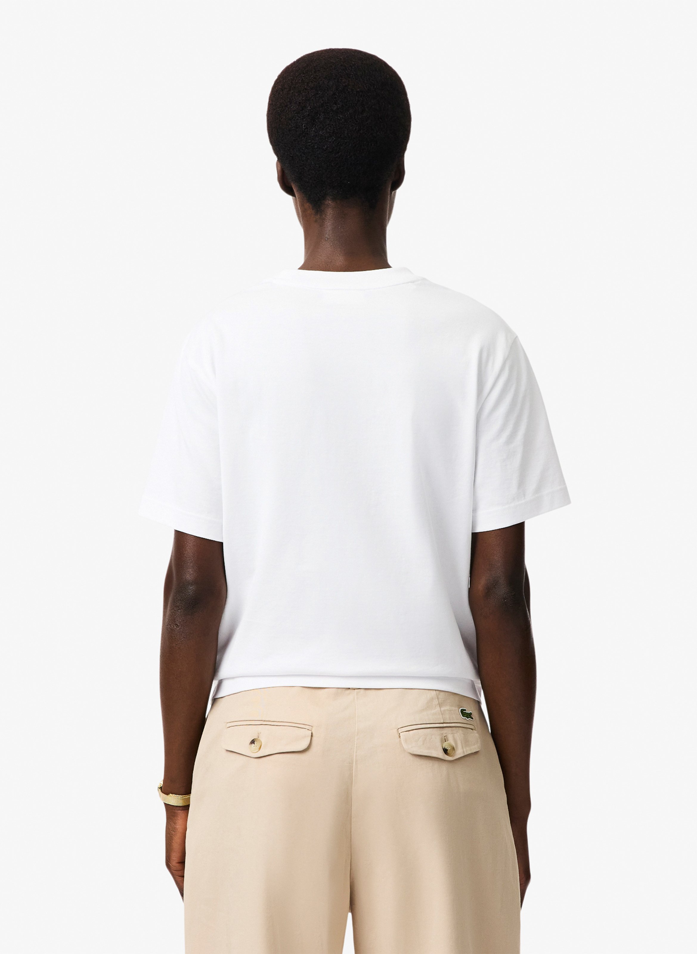Tee-shirt manches courtes en coton LACOSTE Blanc