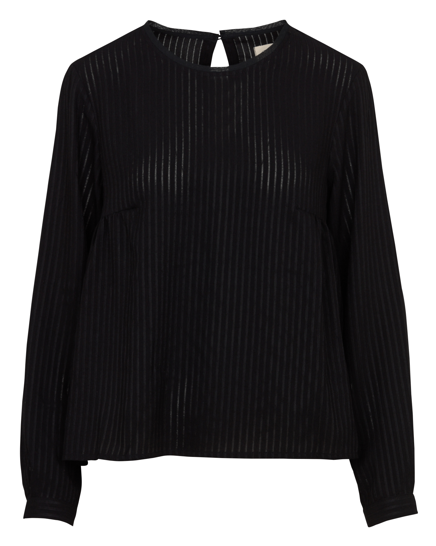 Blouse met ronde hals en effen recht model COTELAC ACOTE Zwart