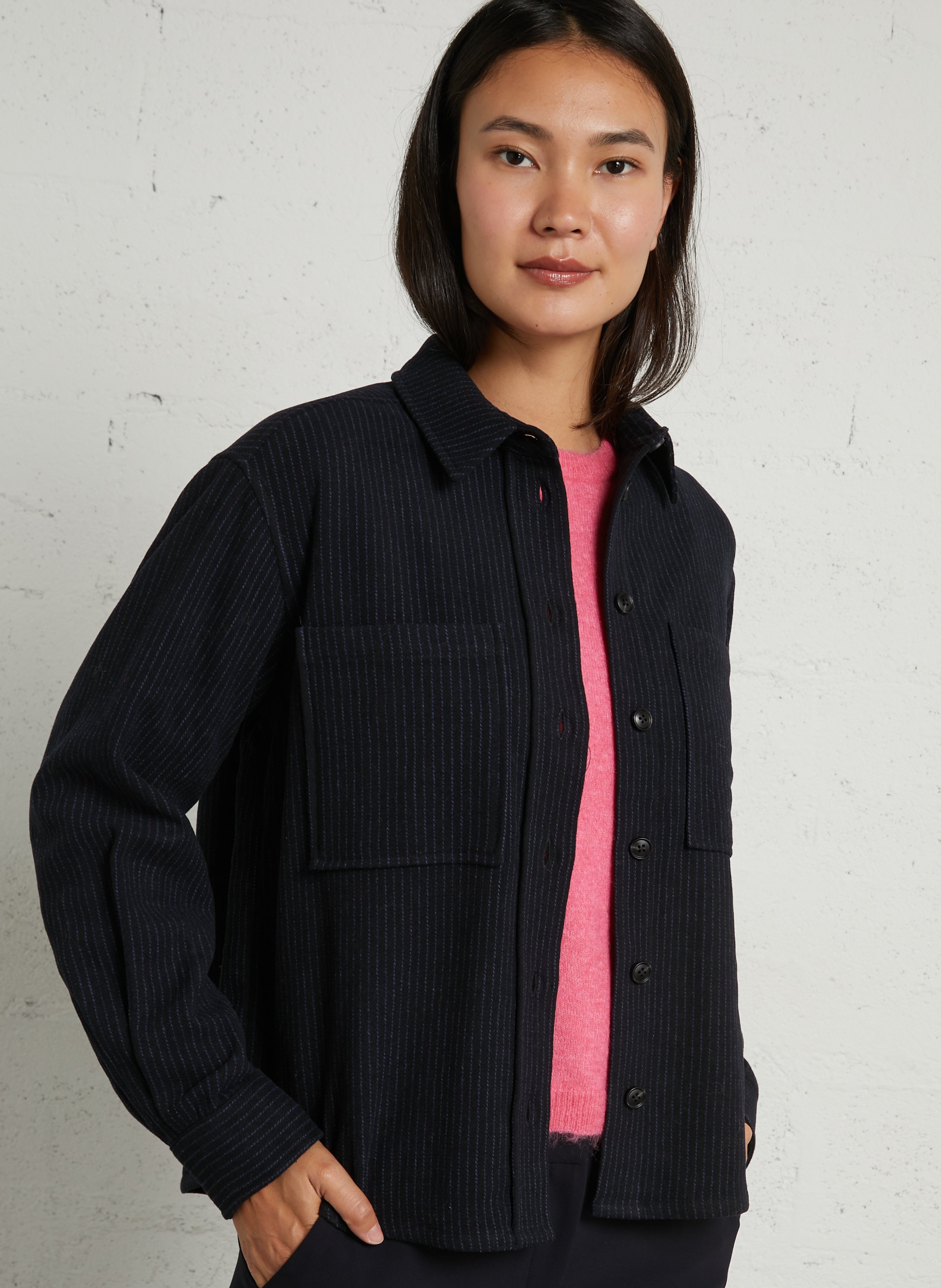 Oversize-Bluse mit Streifen LEON & HARPER Blau
