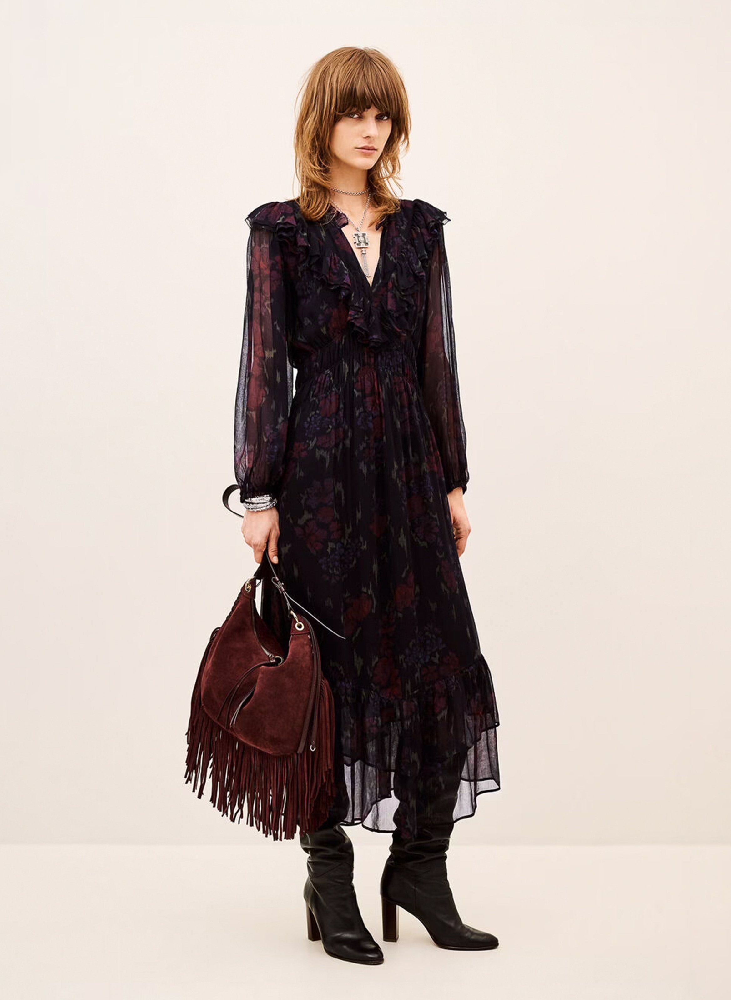 Robe ample à volants BA&SH Noir