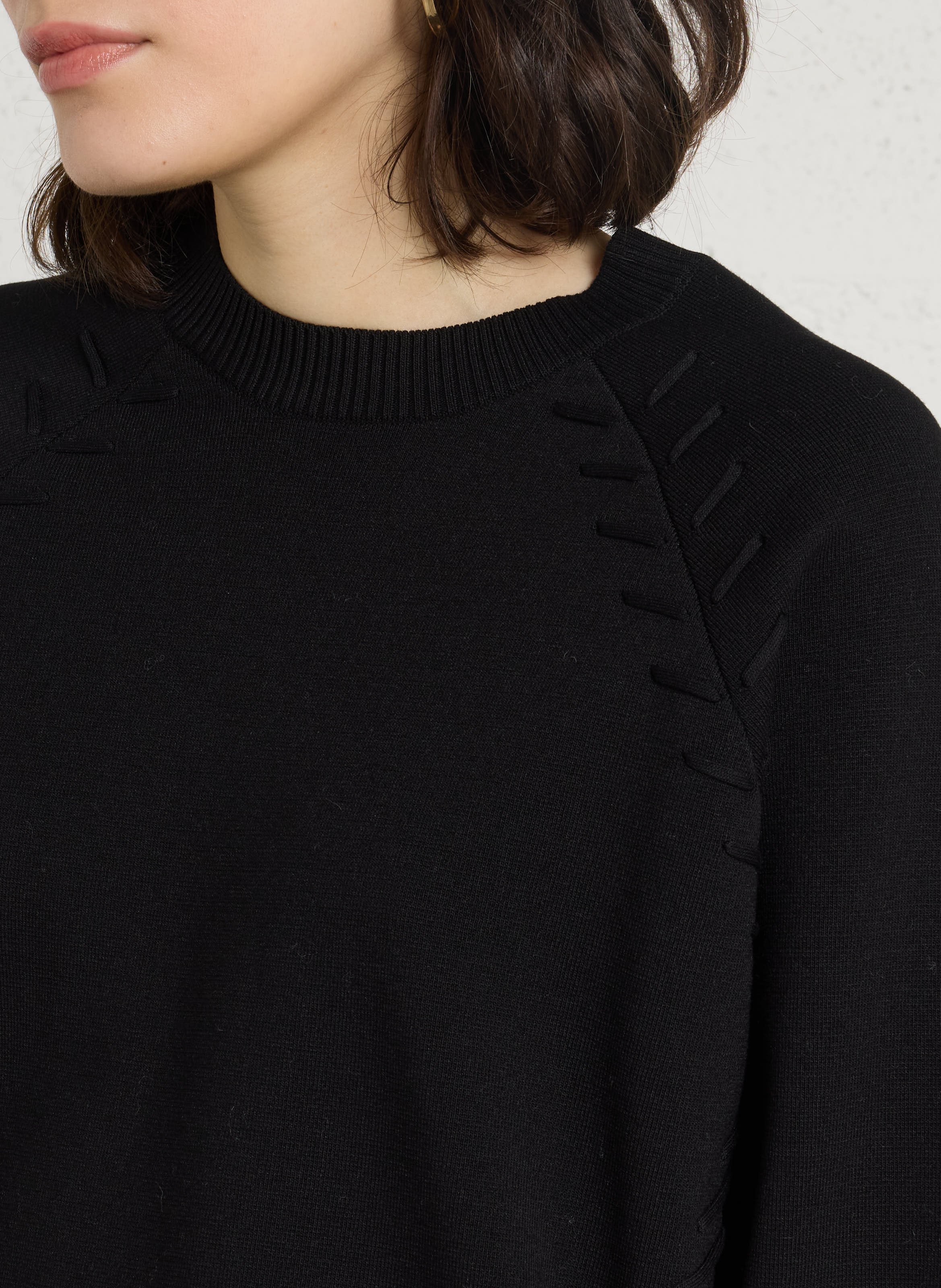 Pull oversize col montant LIU JO Noir
