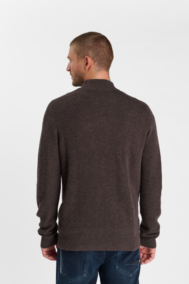 Zip-up high-neck sweater LE TEMPS DES CERISES Brown