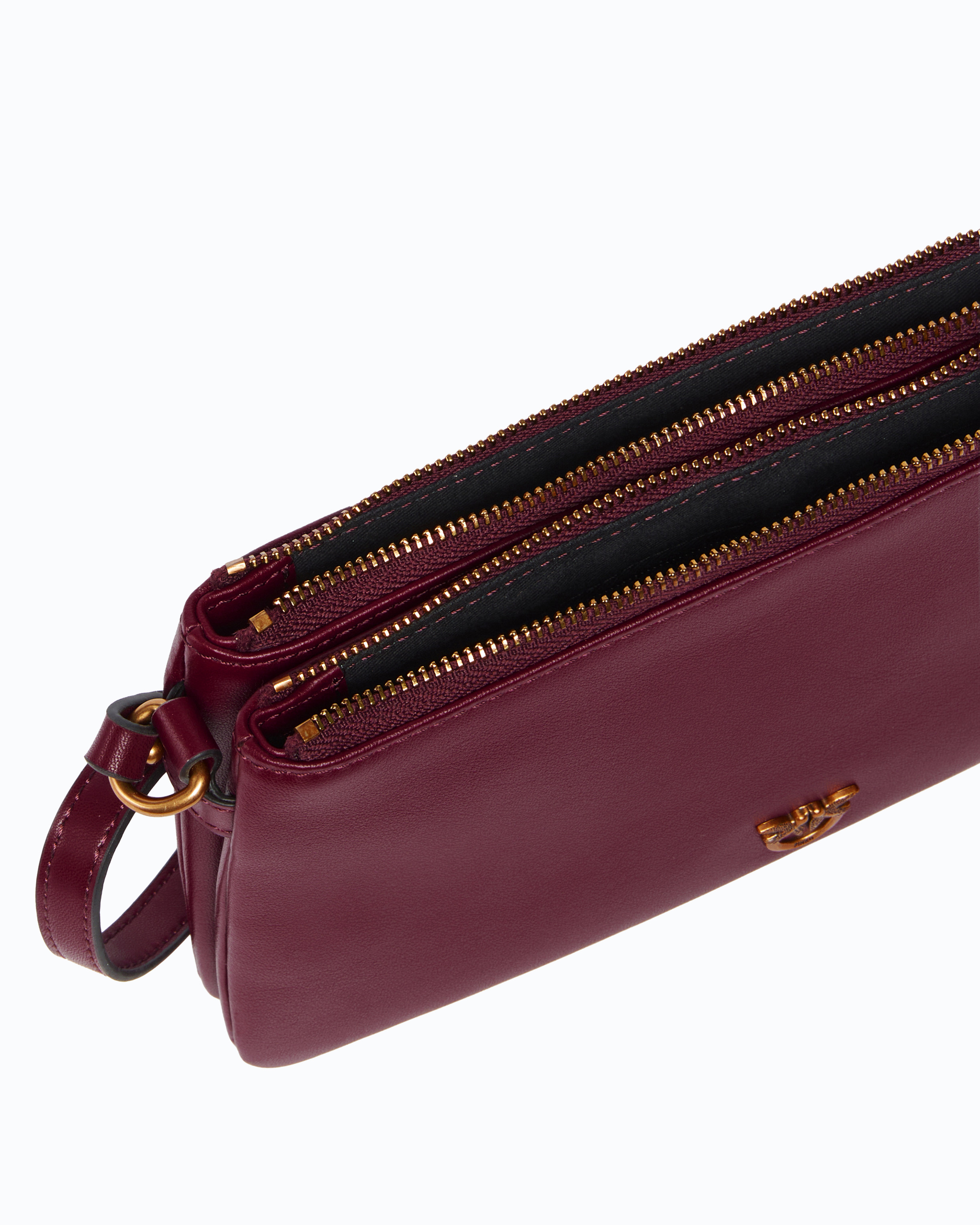 Petit sac à bandoulière mini double bag en cuir PINKO Vert