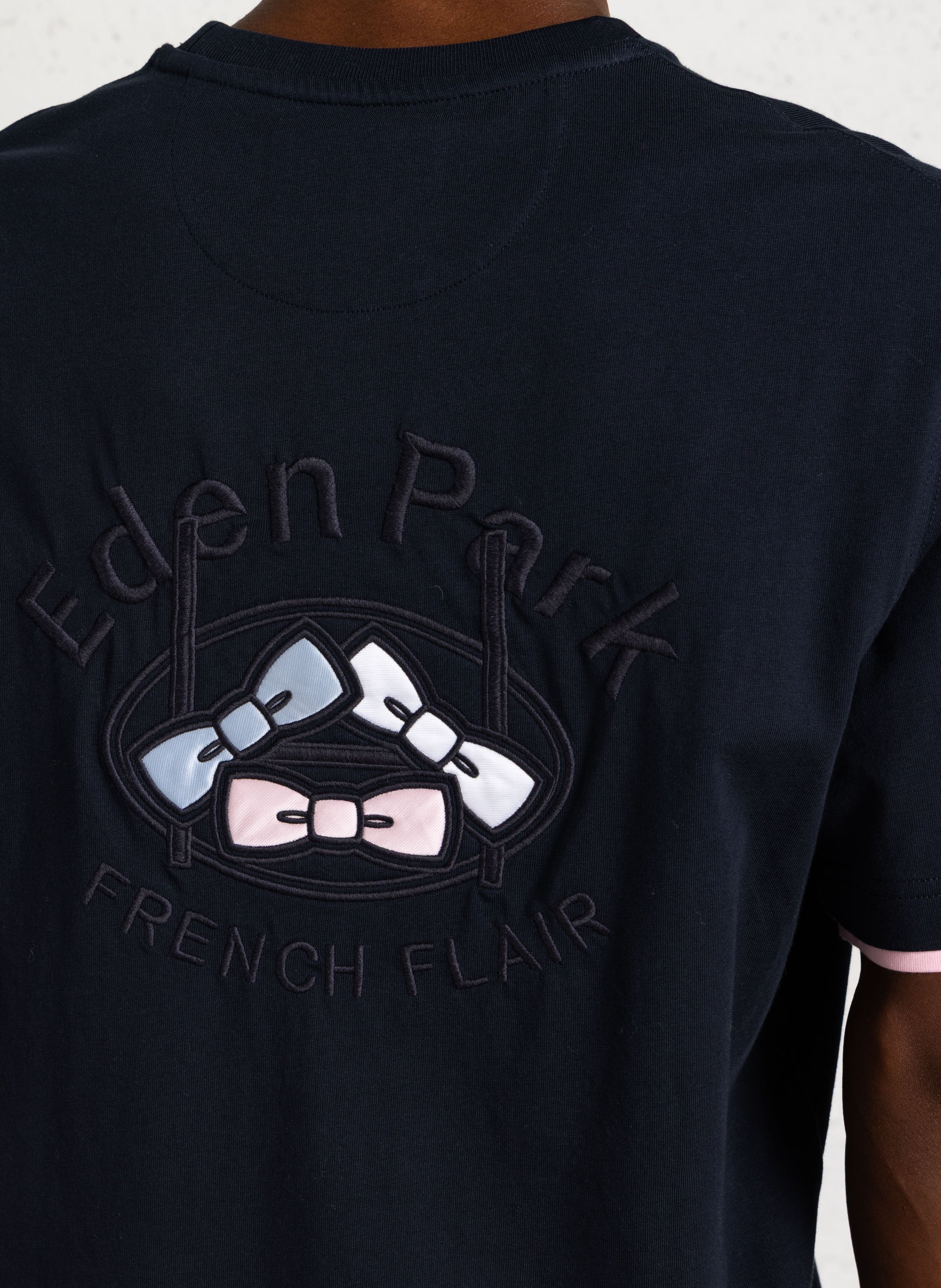 Tee-shirt col rond brodé  EDEN PARK Bleu