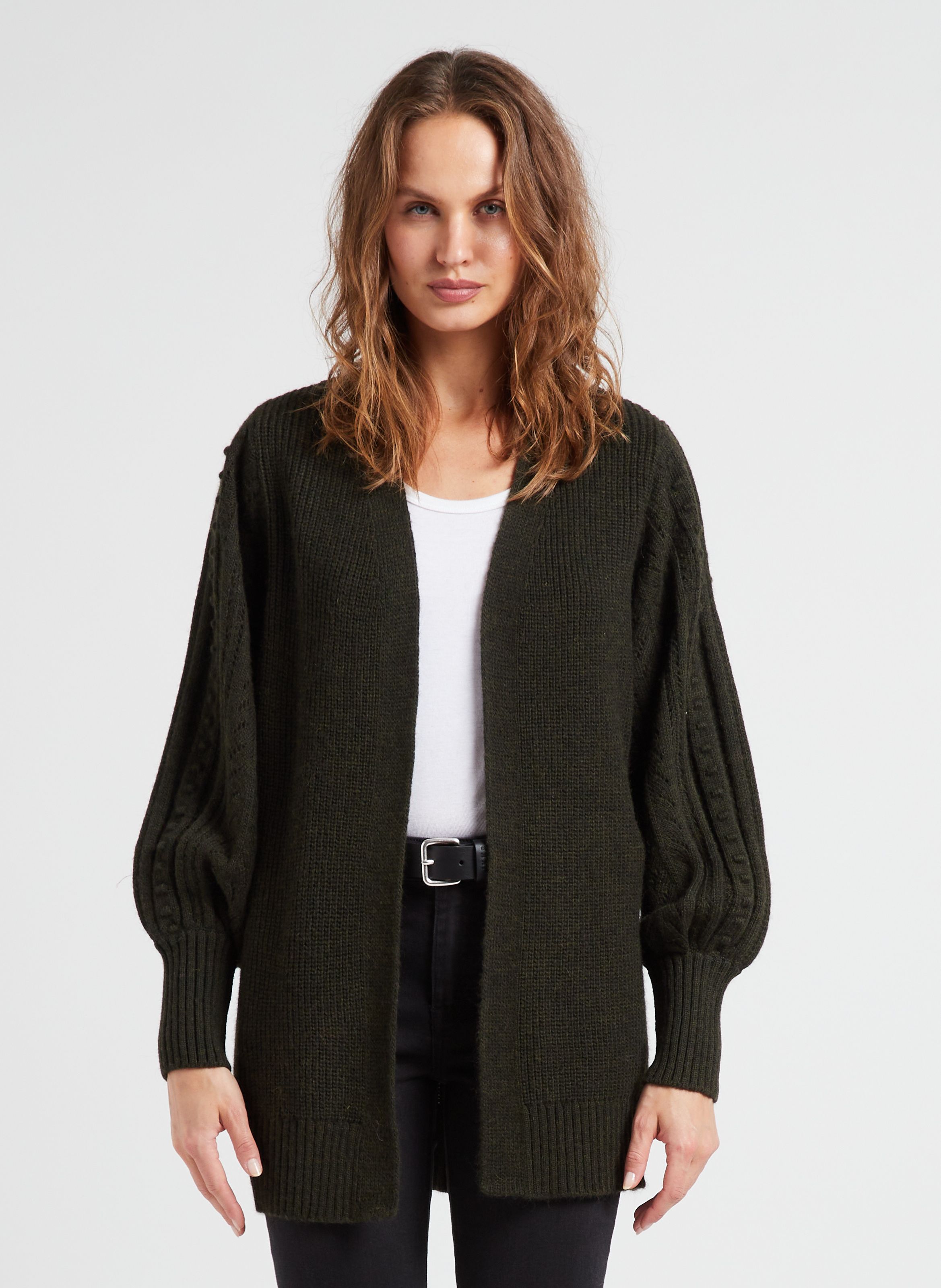 Cardigan mi best sale long femme