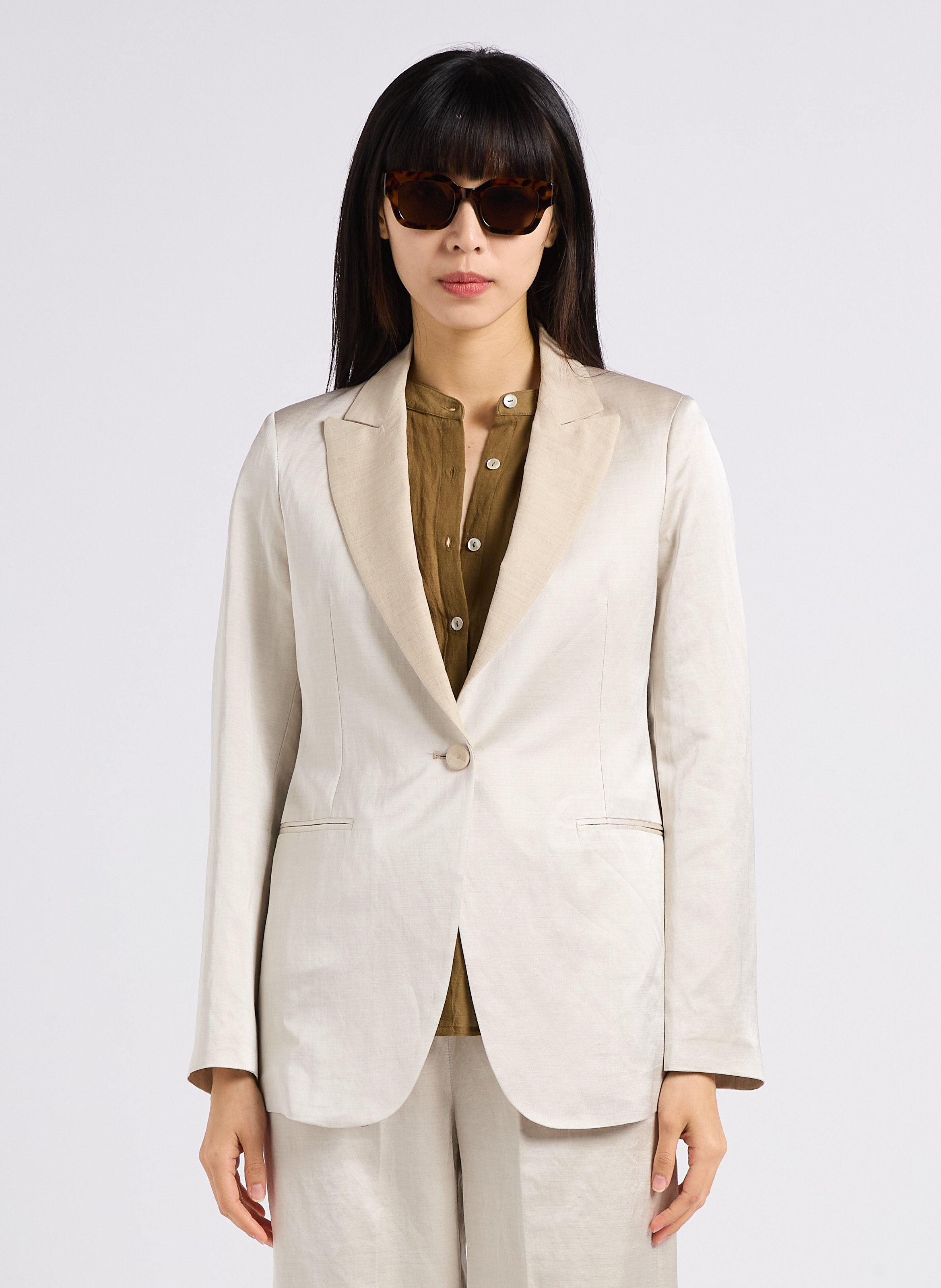 Veste de tailleur satinée  DIEGA Beige