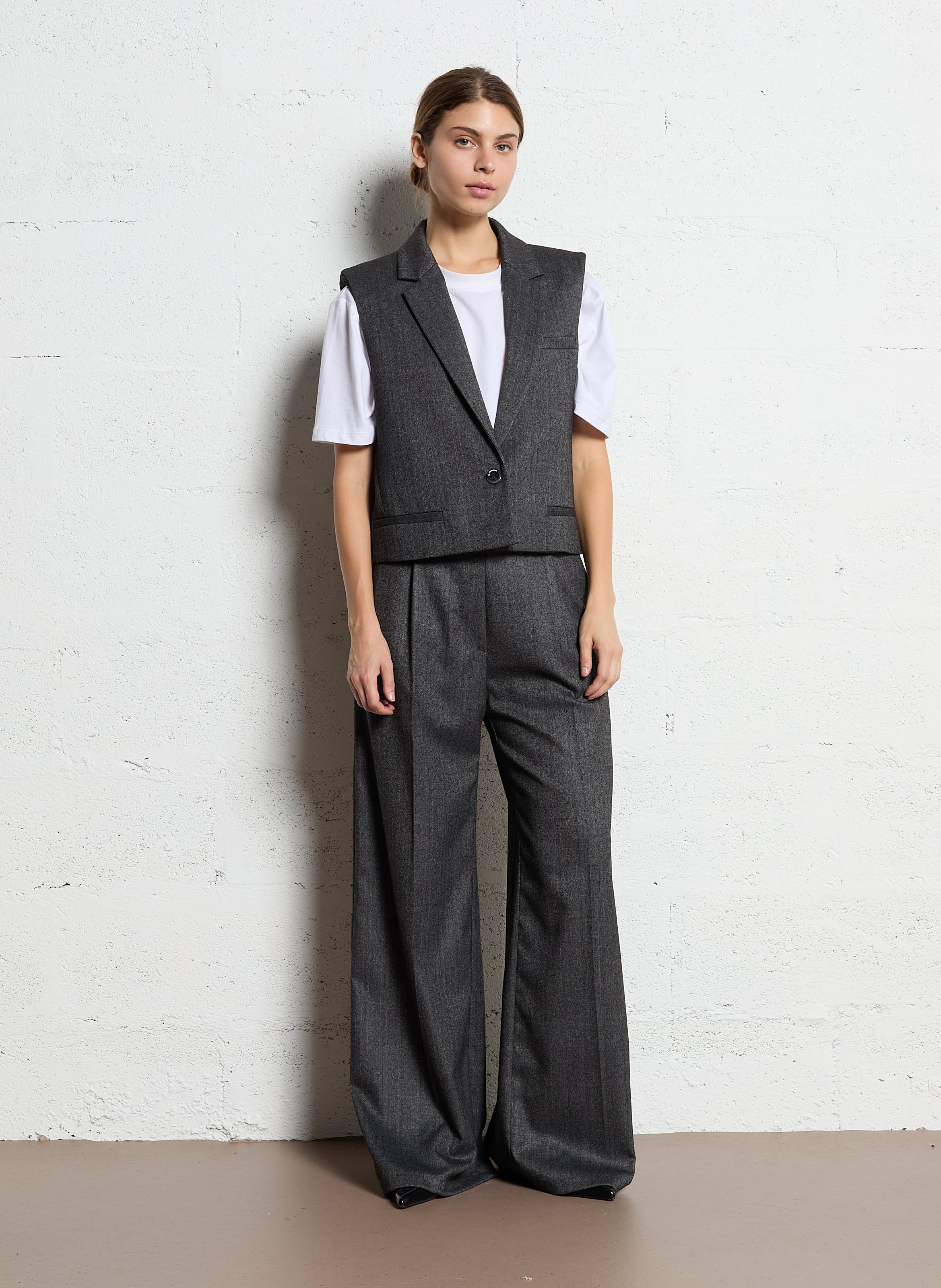 Straight blazer with lapel collar IMPERIAL Grey