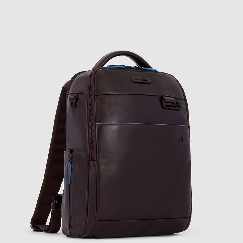 Leather backpack PIQUADRO Brown
