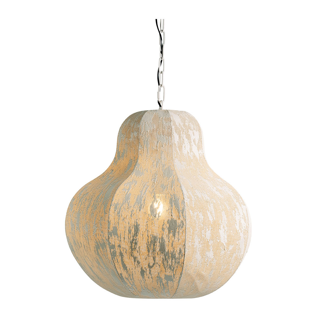 Sora fabric and metal pendant light - cream - ø 60 x 56 cm BLANC D'IVOIRE White