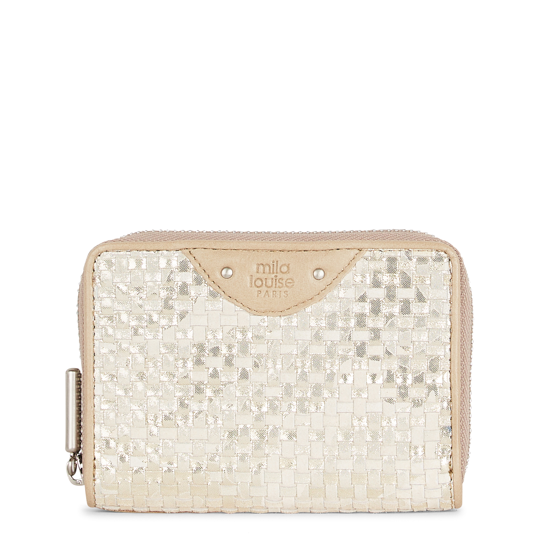 Kleine, leren portemonnee MILA LOUISE Beige