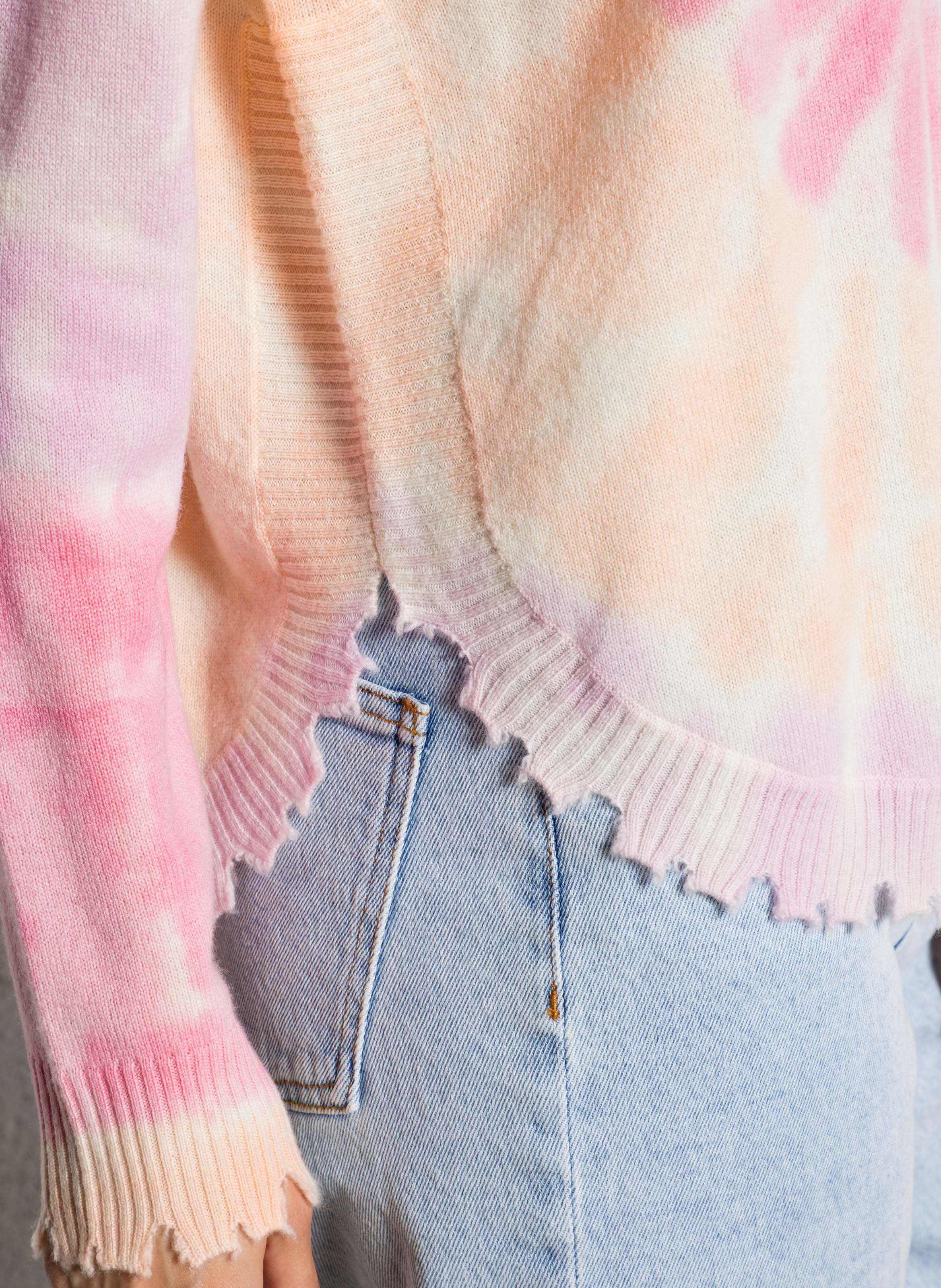 Pull tie-and-dye en cachemire KUJTEN Rose