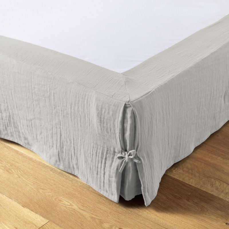 "Gaïa" cotton gauze bed skirt for all sizes  Nuage 90 x 190 cm