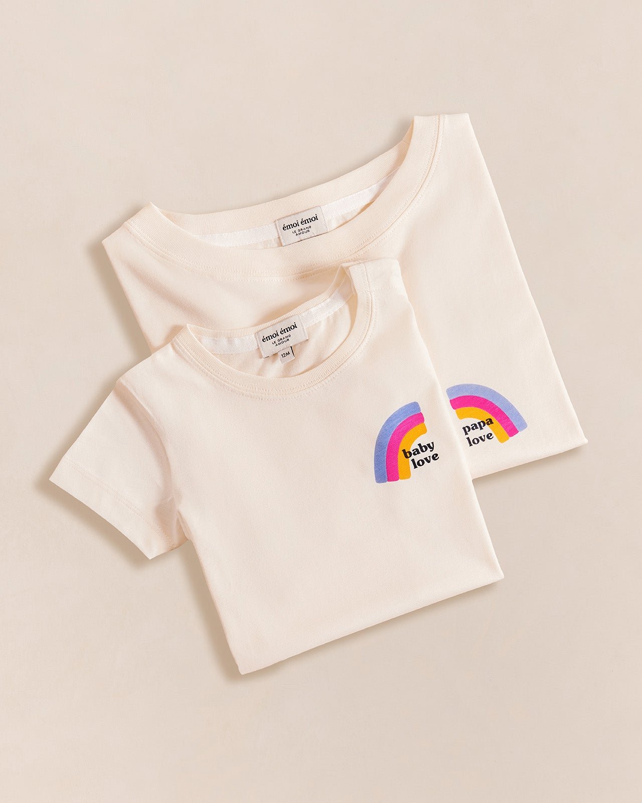 The baby love rainbow organic cotton t-shirt EMOI EMOI White