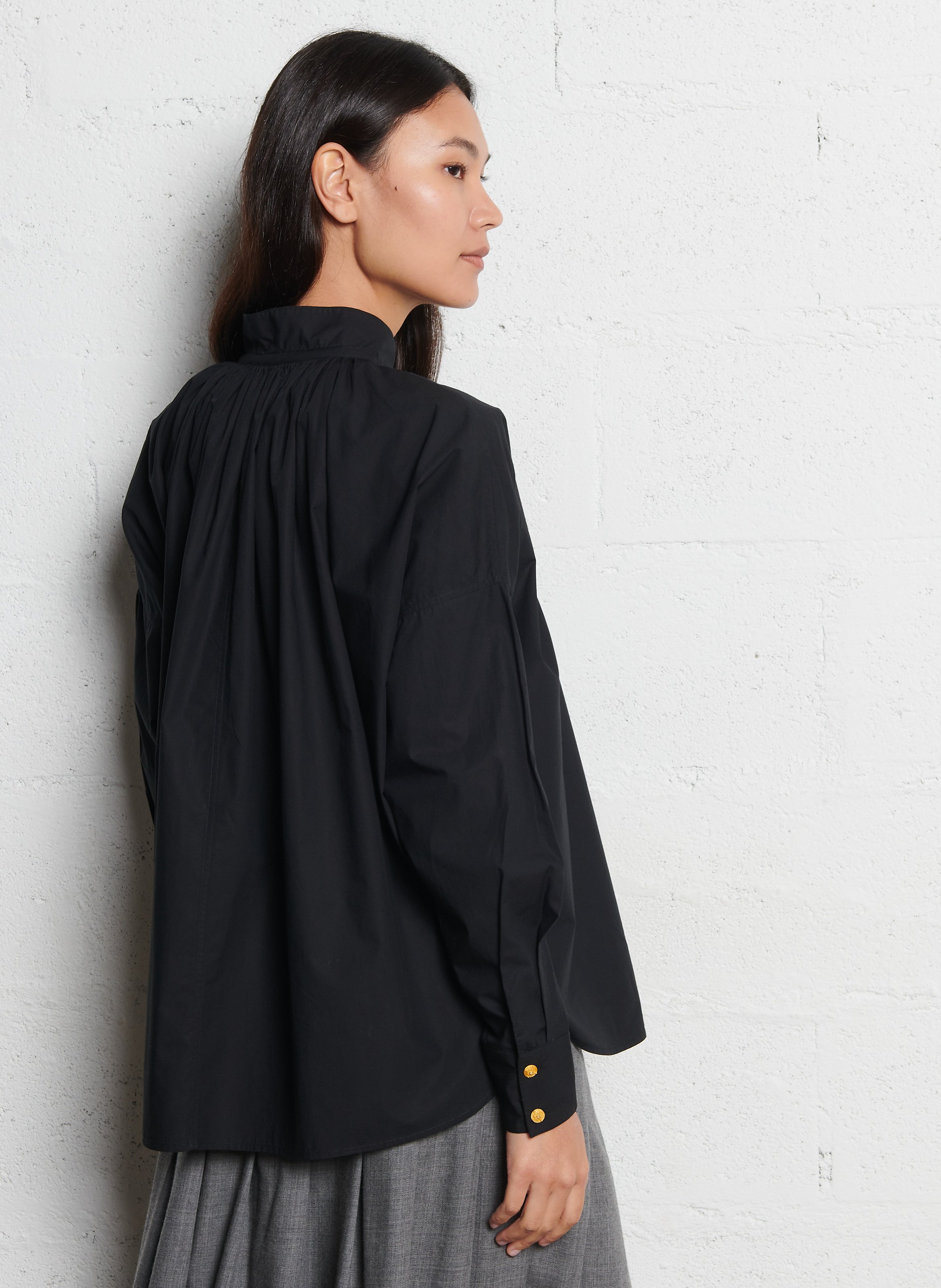 Weite Baumwollbluse LAURENCE BRAS Schwarz