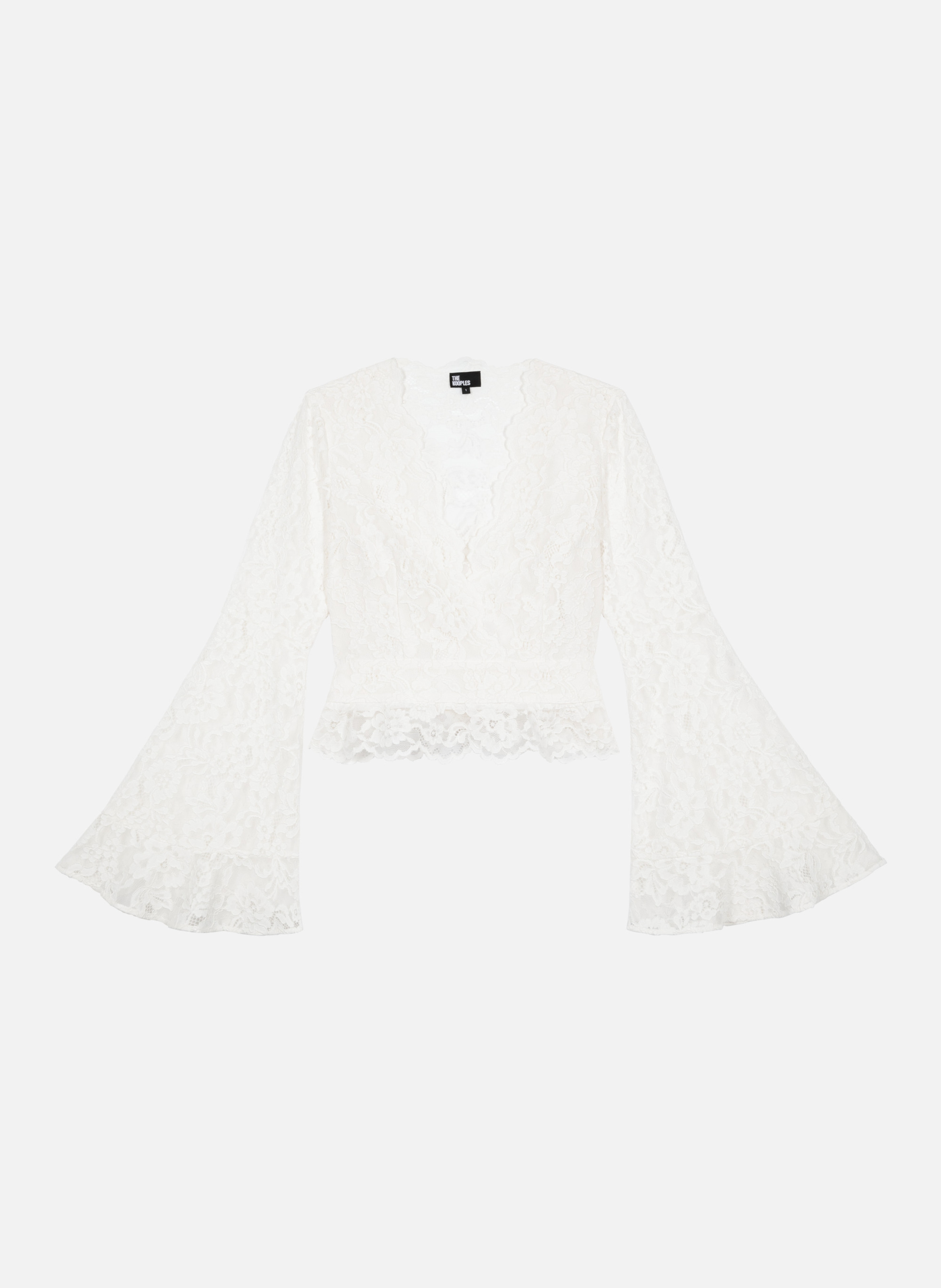 Flared sleeve lace top THE KOOPLES White