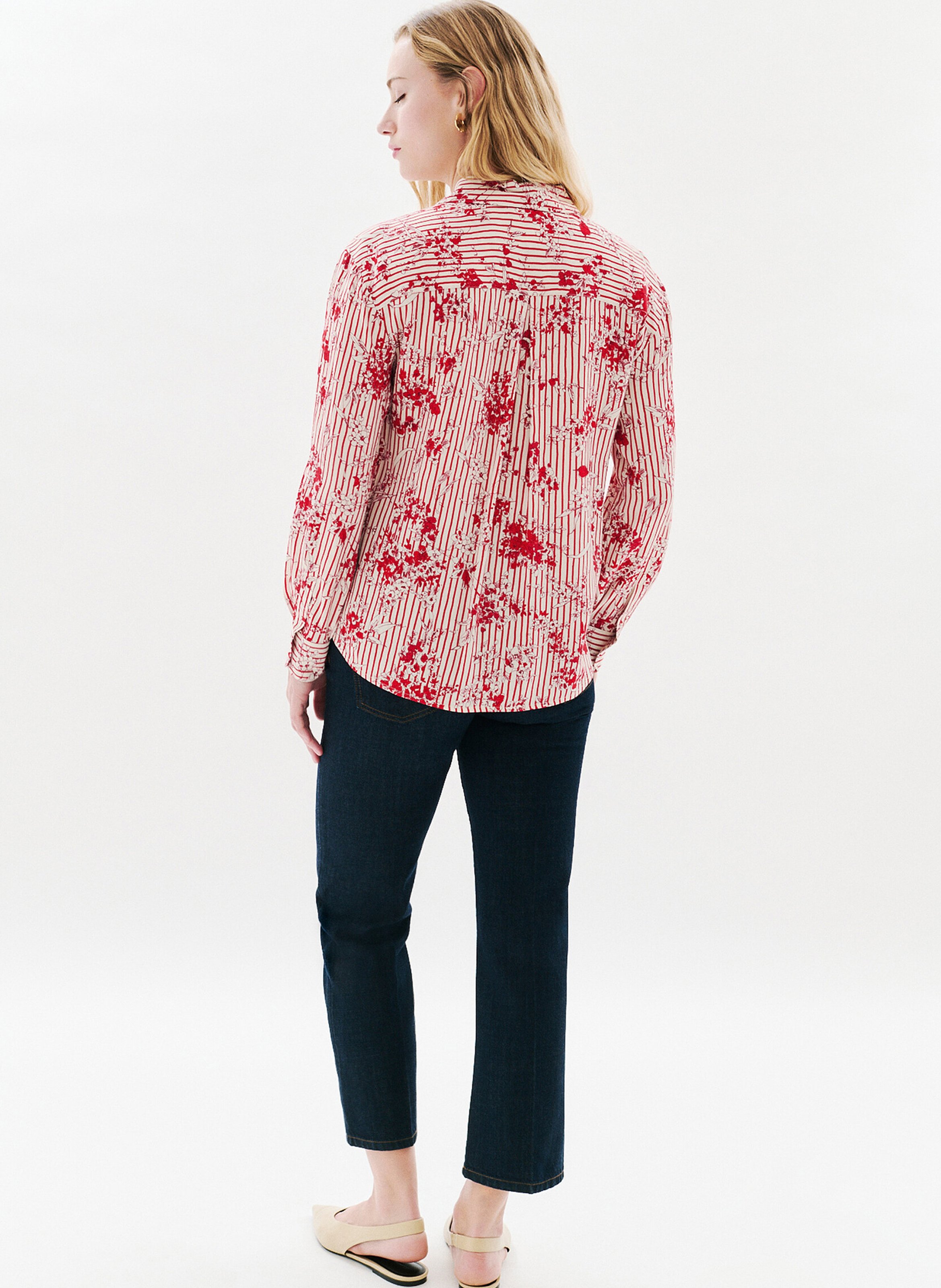 Chemise col classique imprimée CAROLL Beige