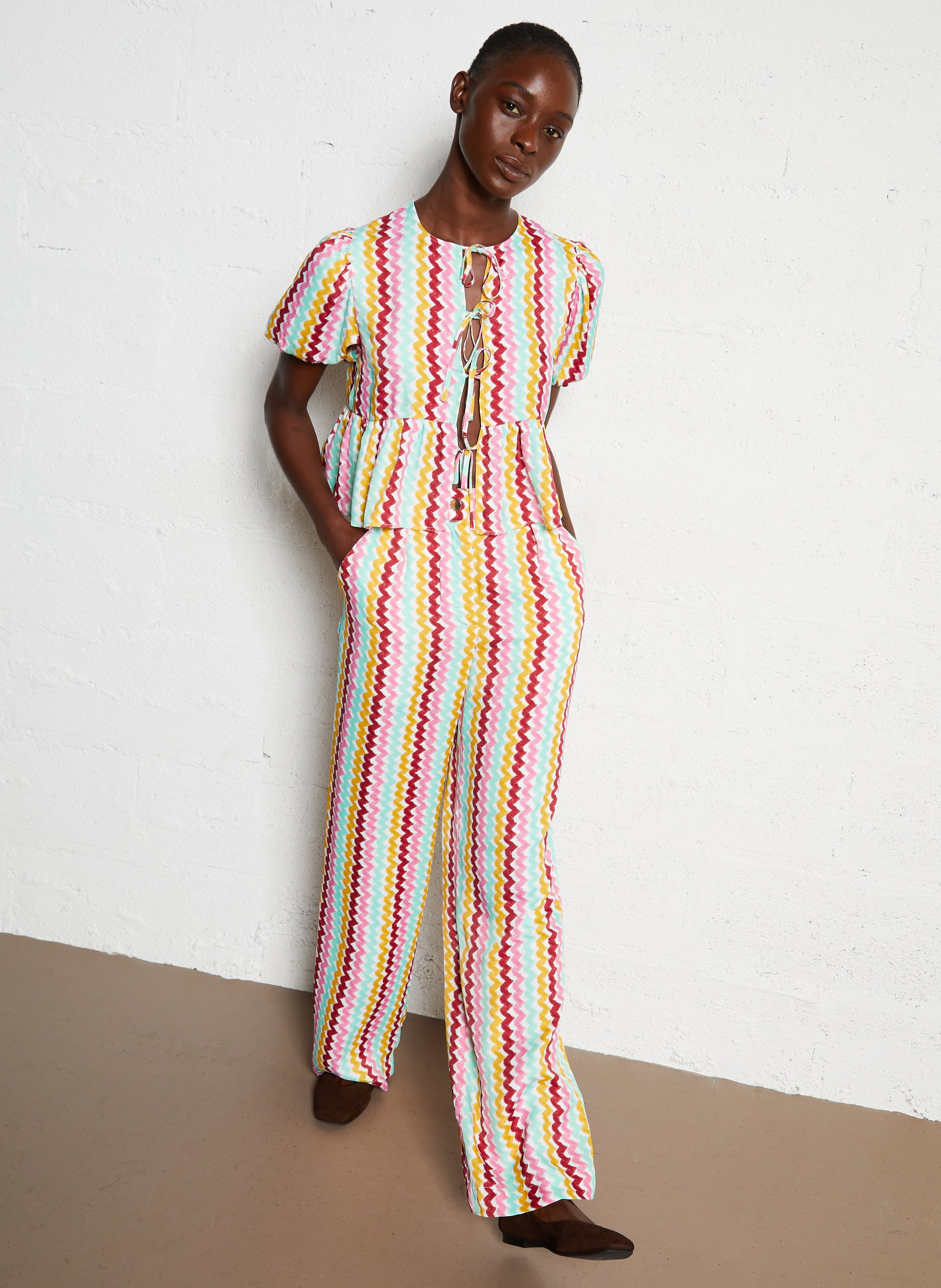 Top ample col rond ELISE CHALMIN Multicolore