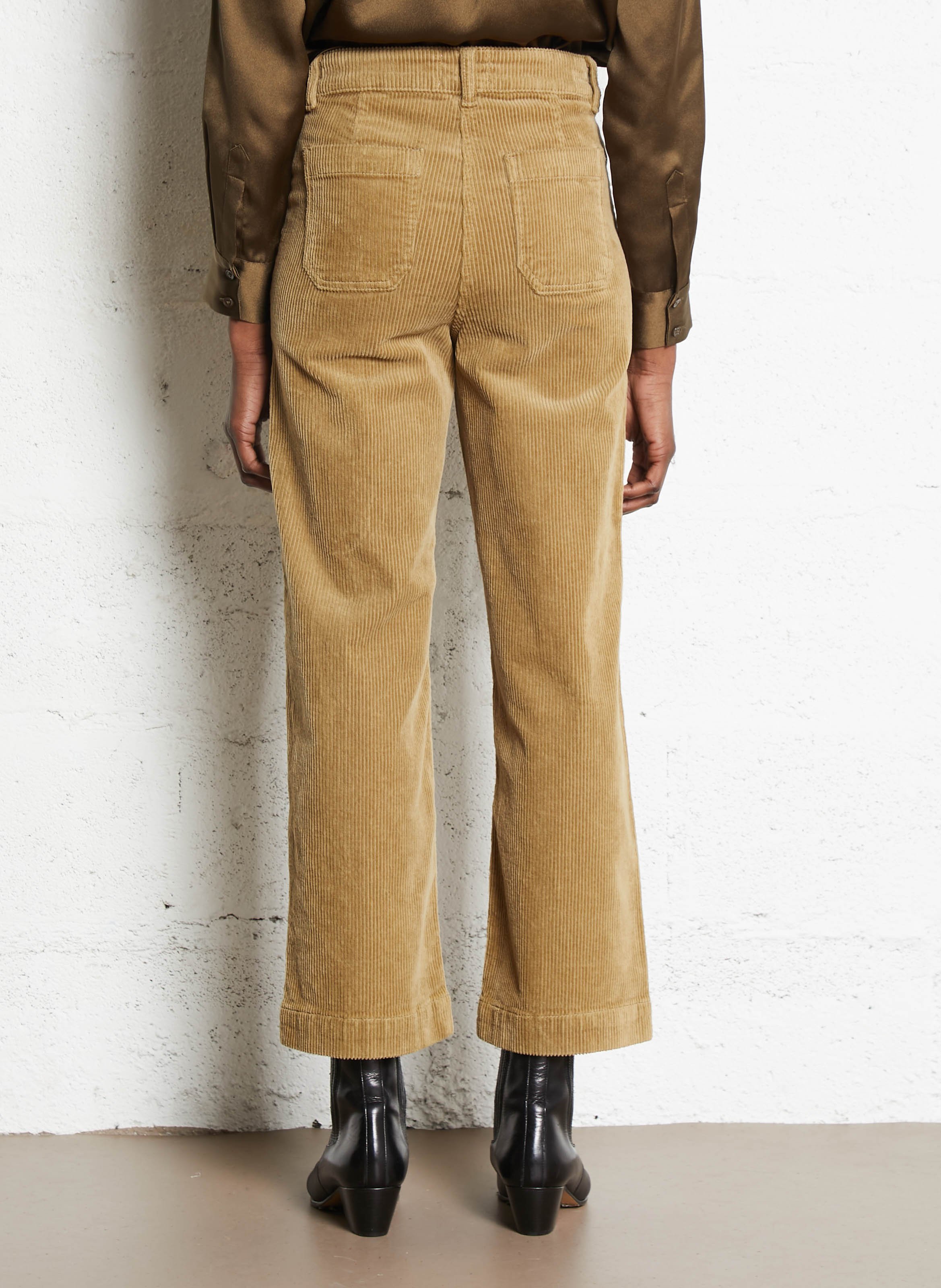 Broek met rechte pijpen van velours MAISON 123 Groen