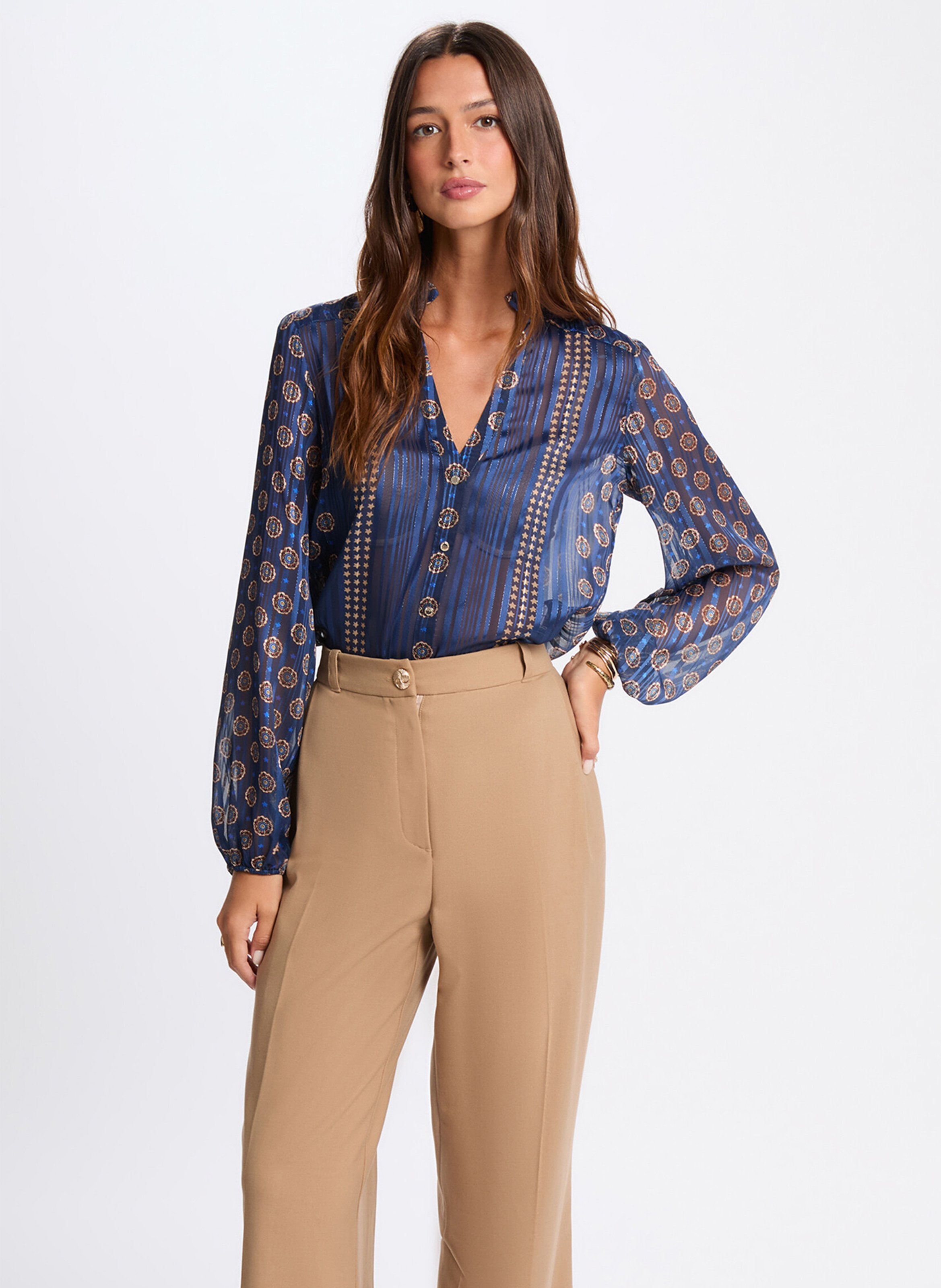 Printed blouse with collar MORGAN Multicolored