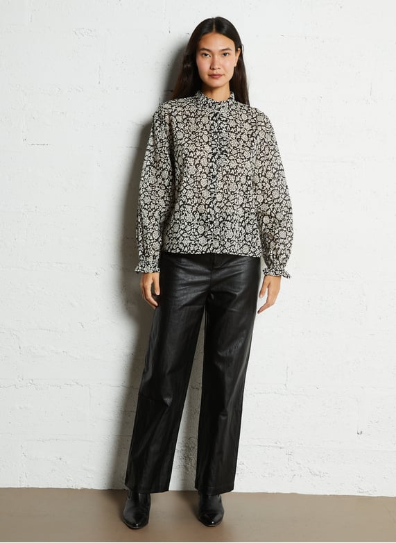 Pantalon droit effet cuir - Look 3