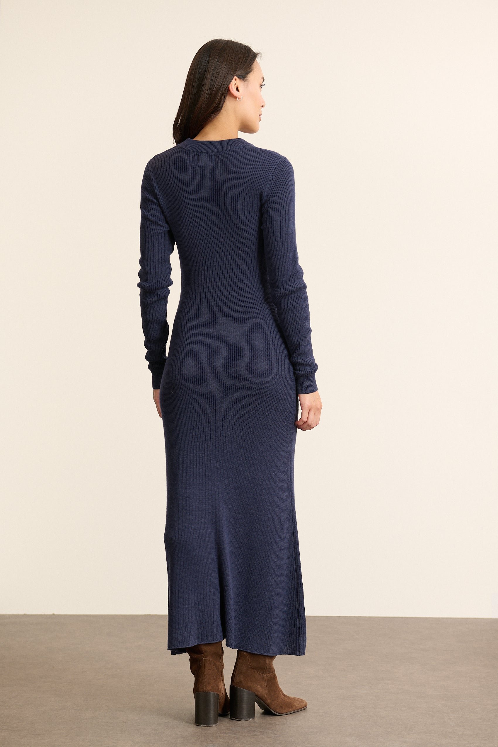 Long knit dress Blue