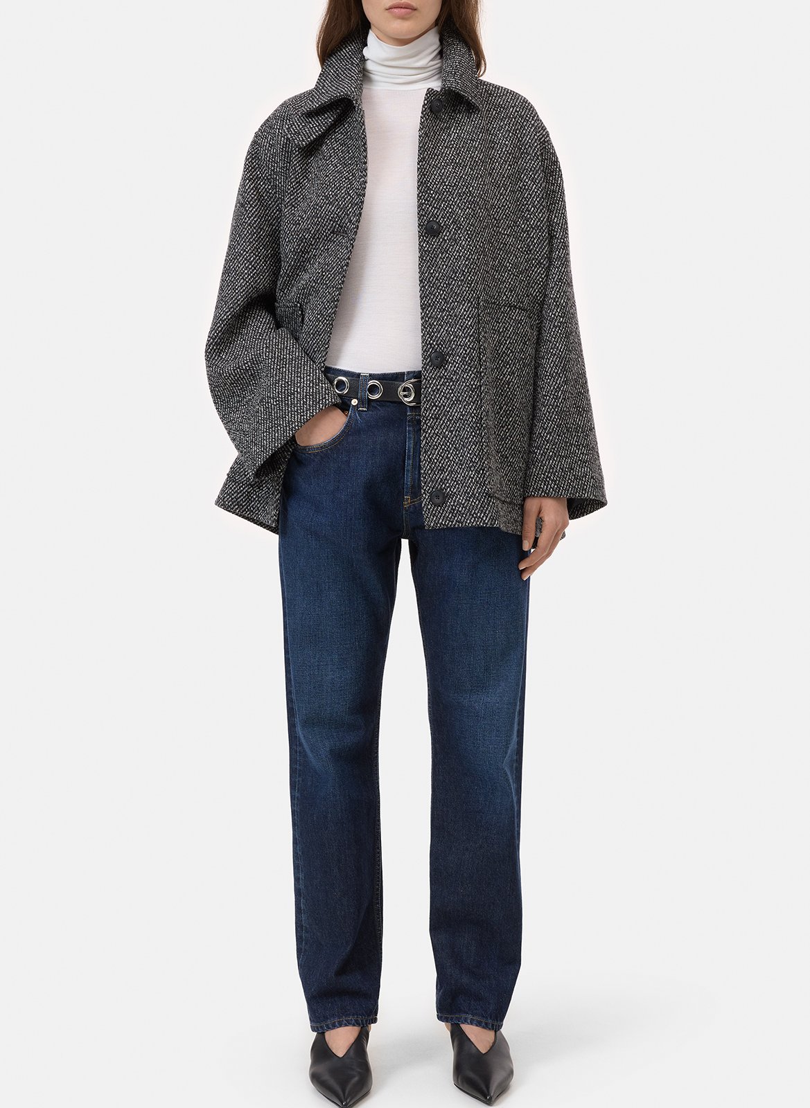 Oversized jacket in mixed recycled wool CLOSED Grey