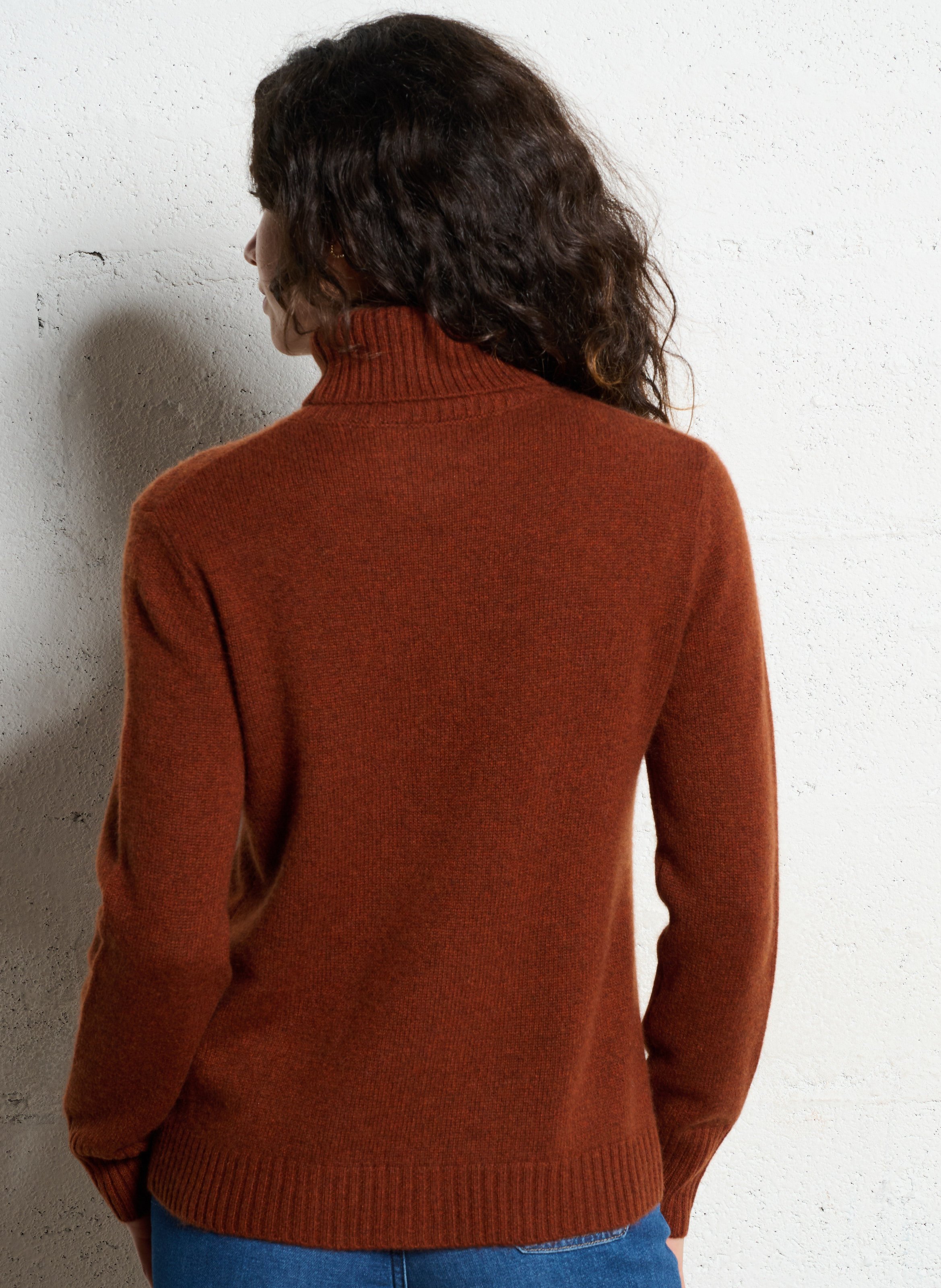 Pull droit col roulé en cachemire MAISON 123 Rouge