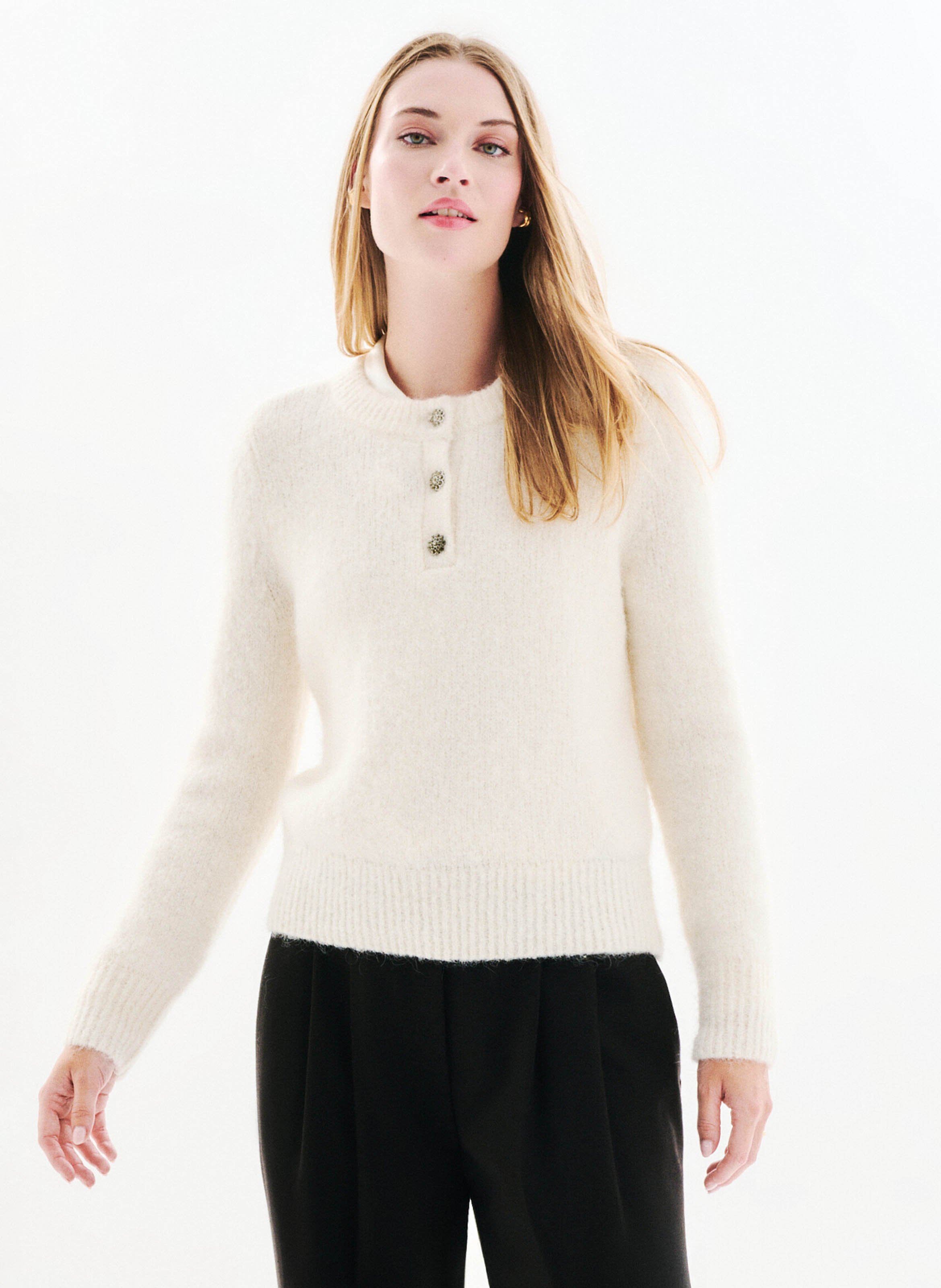 Round-neck straight sweater CAROLL