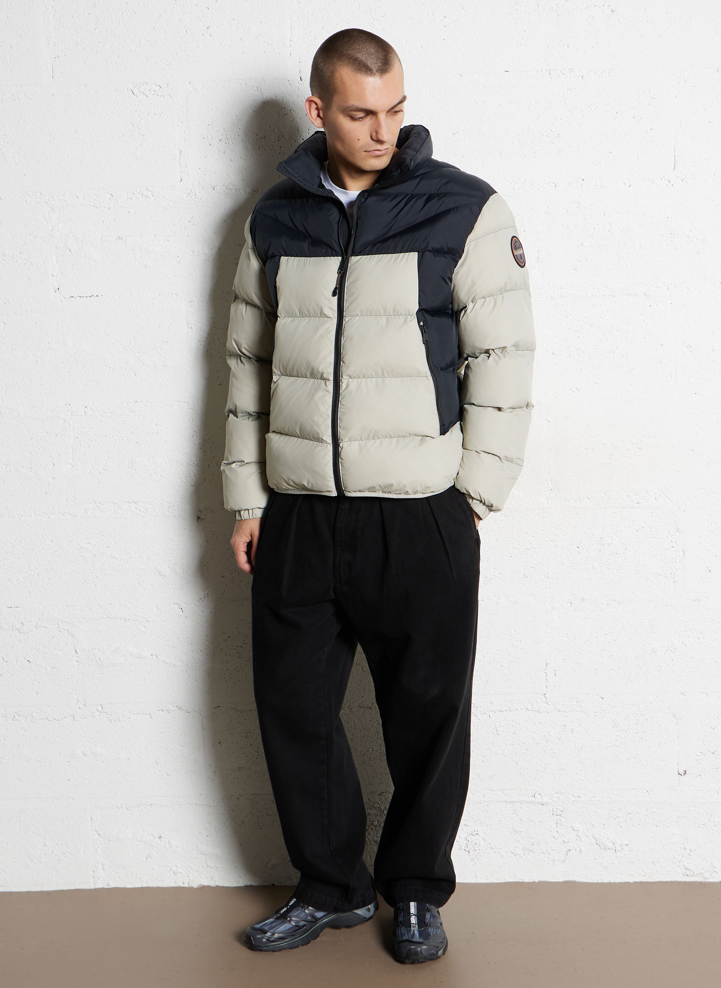 Straight-fit donsjack met opstaande kraag NAPAPIJRI Grijs