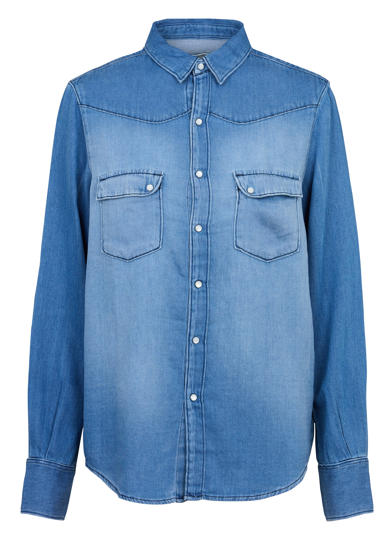 Blouse met verwassen look ACQUAVERDE Blauw