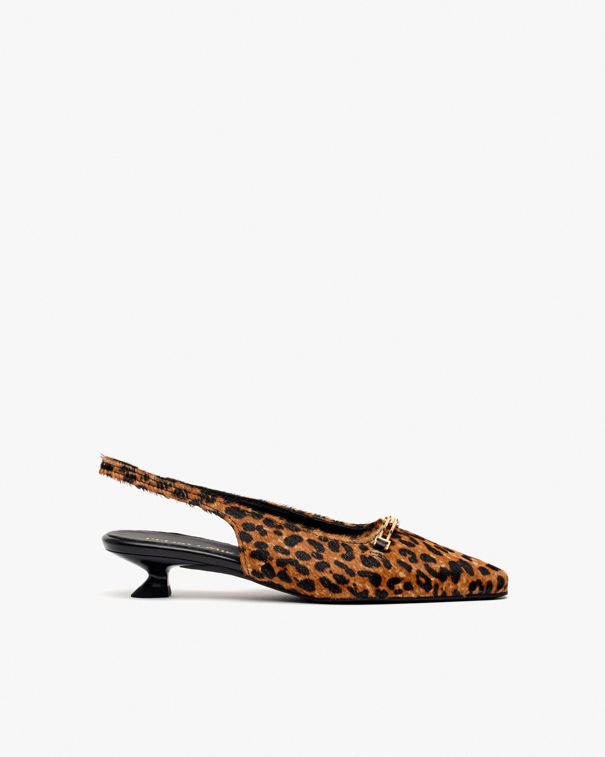 Leopard print fur pumps PEDRO MIRALLES Brown