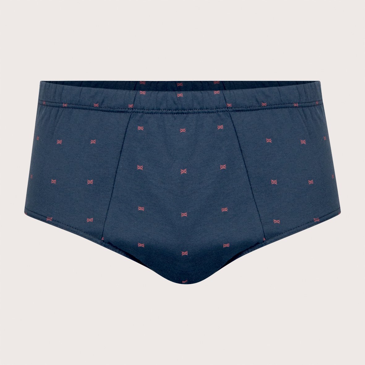 High-rise pattern open panties Blue