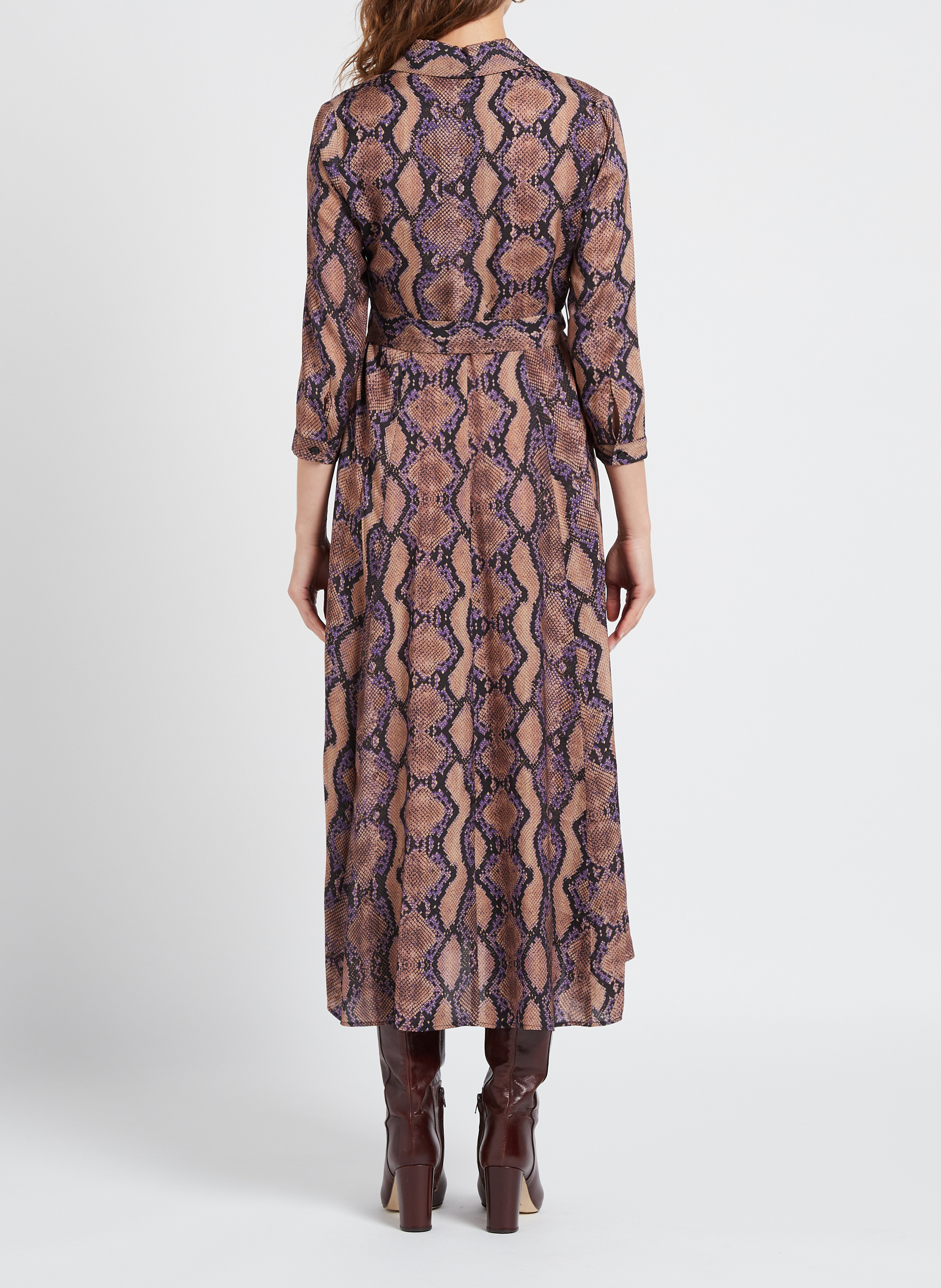 Gerade geschnittenes Hemdblusenkleid mit Print PINKO Mehrfarbig