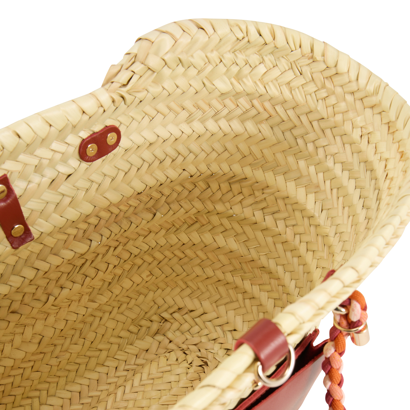 Gevlochten mand van doum CRAIE STUDIO Rood