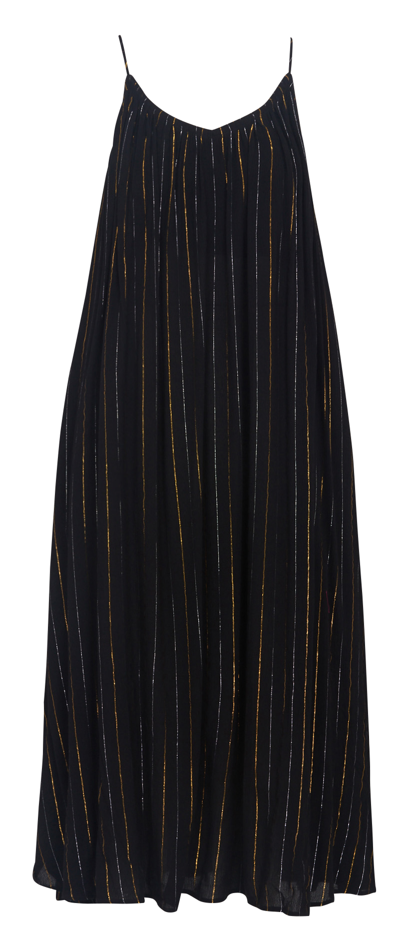 Loose-fitting sleeveless dress with metallic threads SEE U SOON