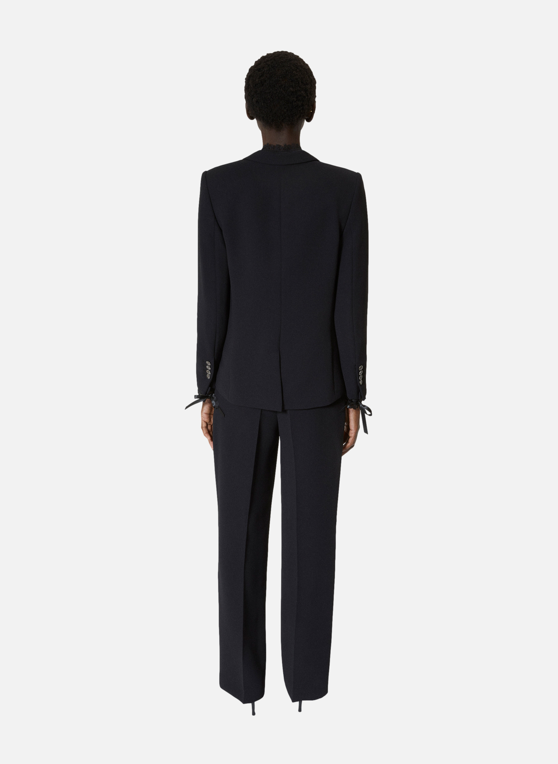 Tailored jacket with lace band THE KOOPLES Black