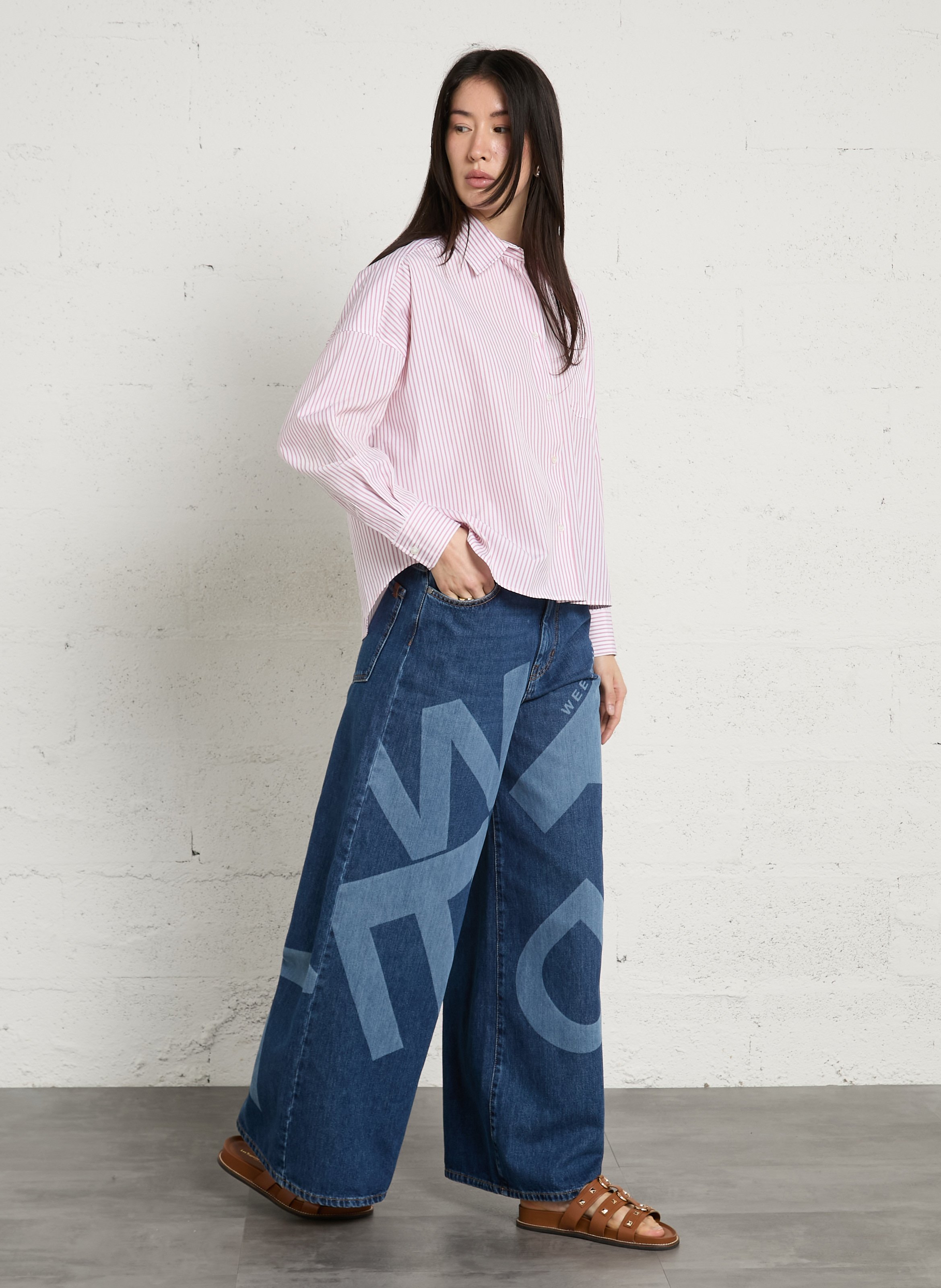 Chemise ample à rayures en coton MAX MARA WEEK END Rouge