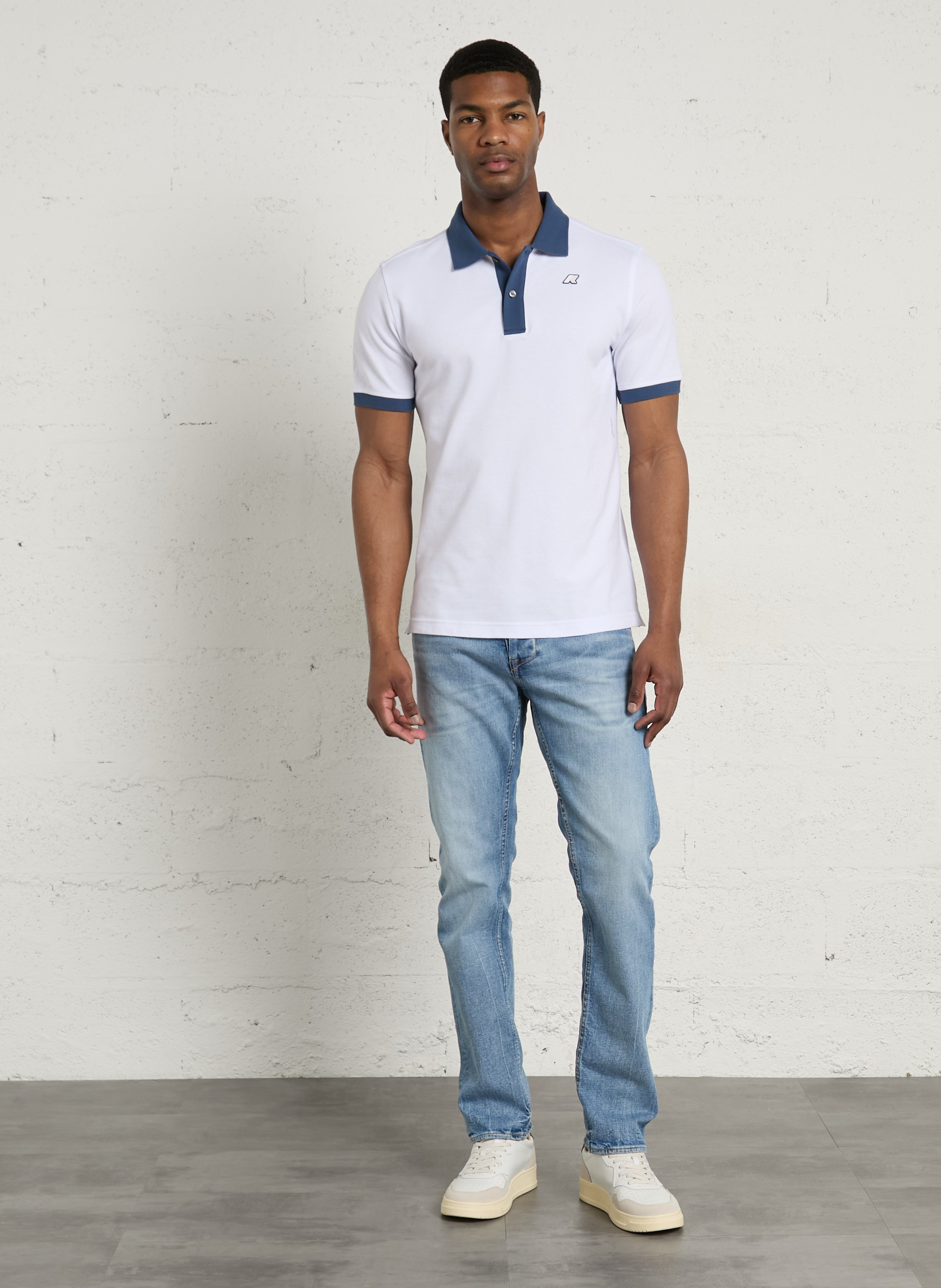 Straight cotton-blend polo shirt K-WAY White