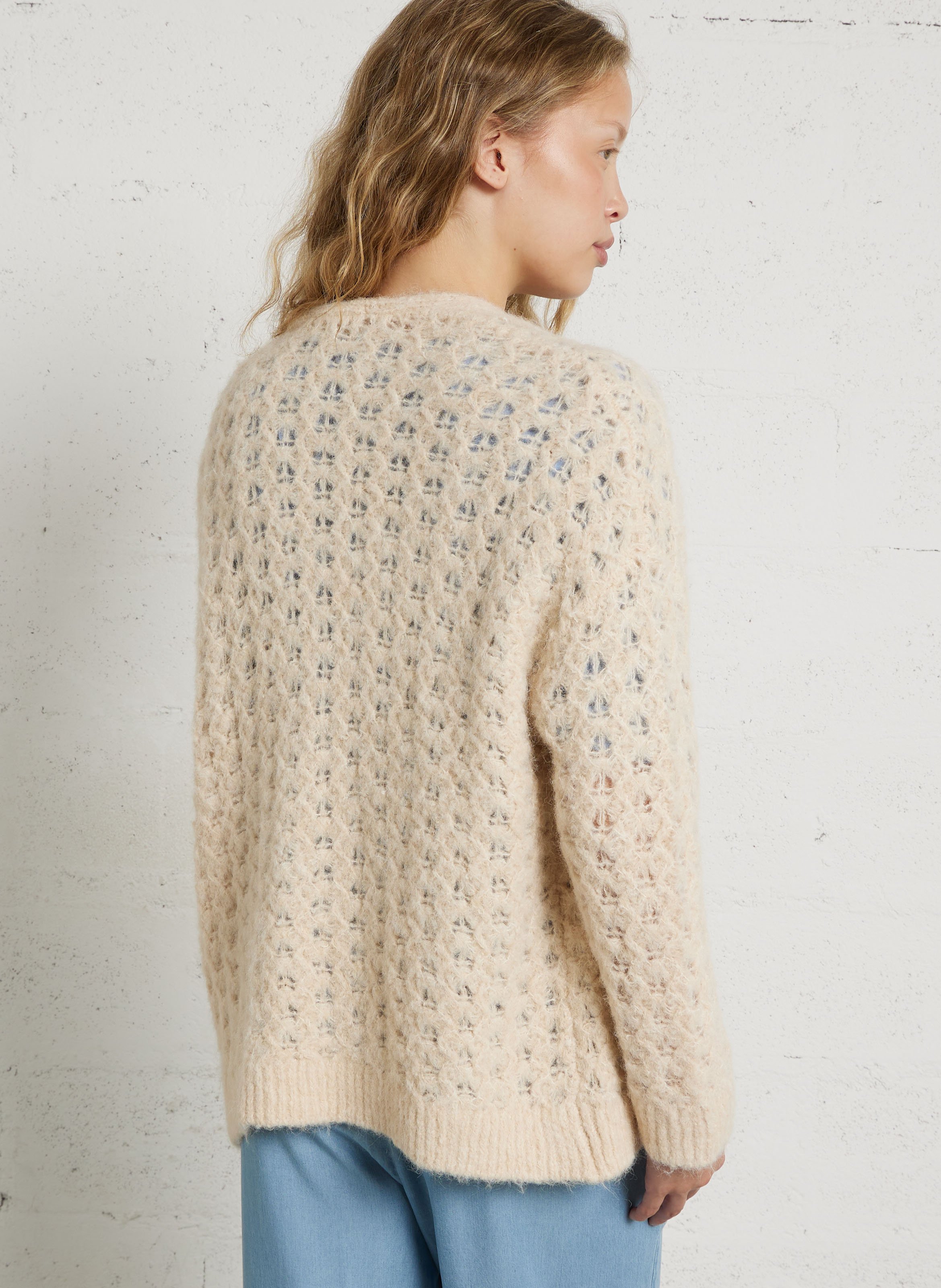 Oversized, gebreid vest LA PETITE ETOILE Beige