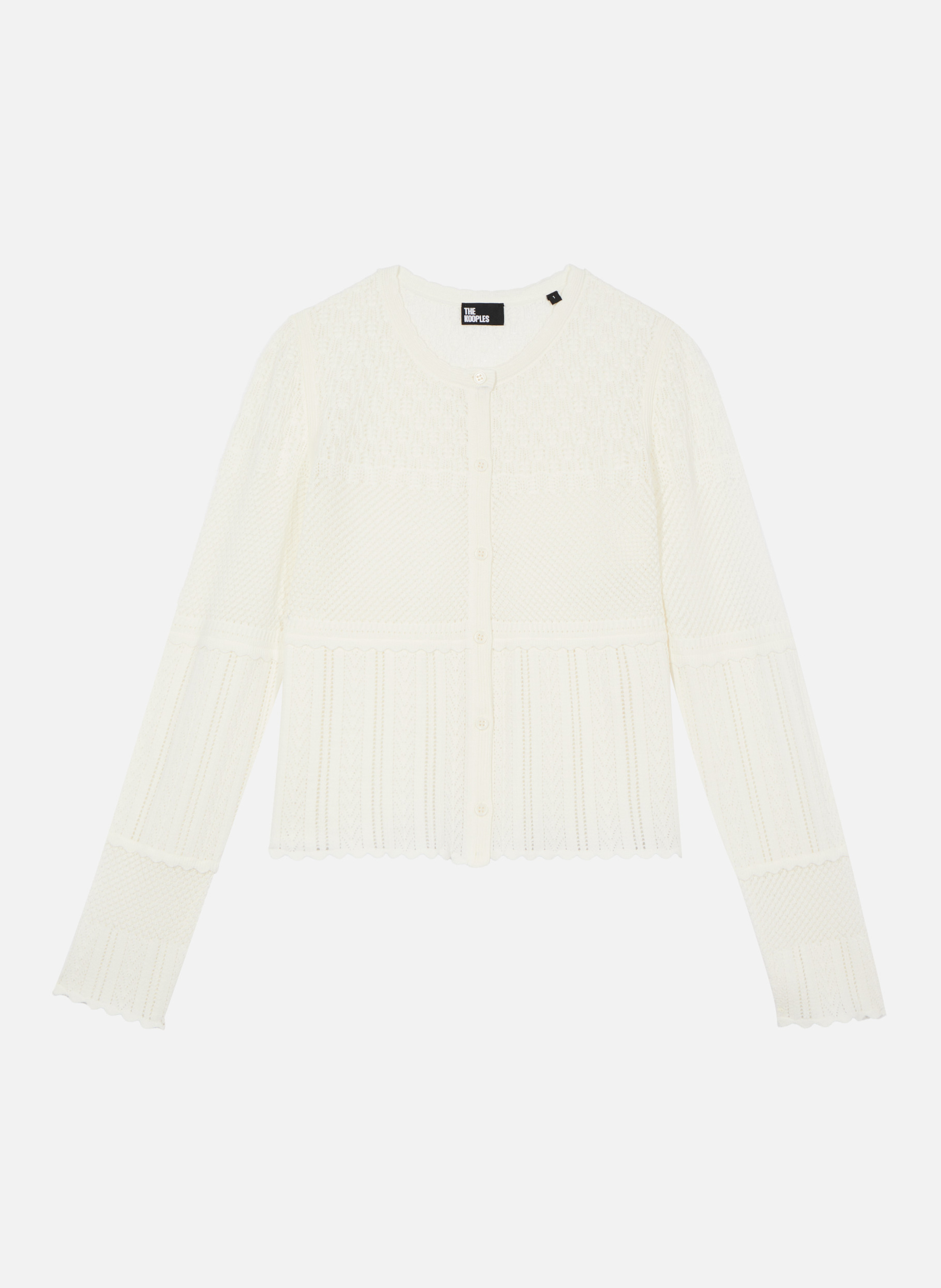 Openwork-knit cardigan THE KOOPLES Beige