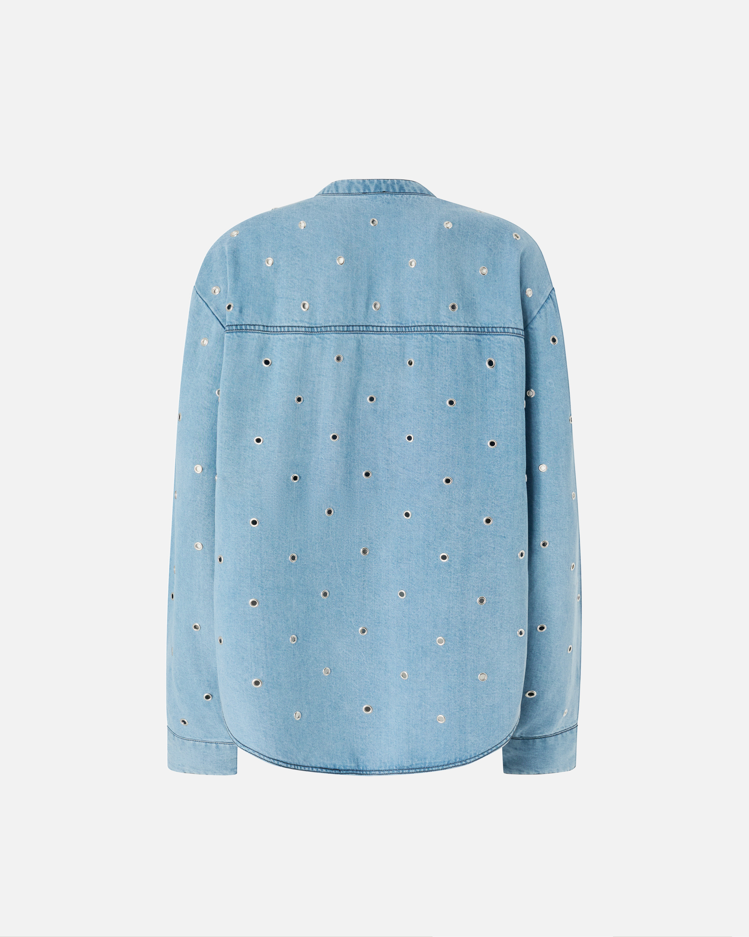 Blouse en denim à œillets PINKO Bleu
