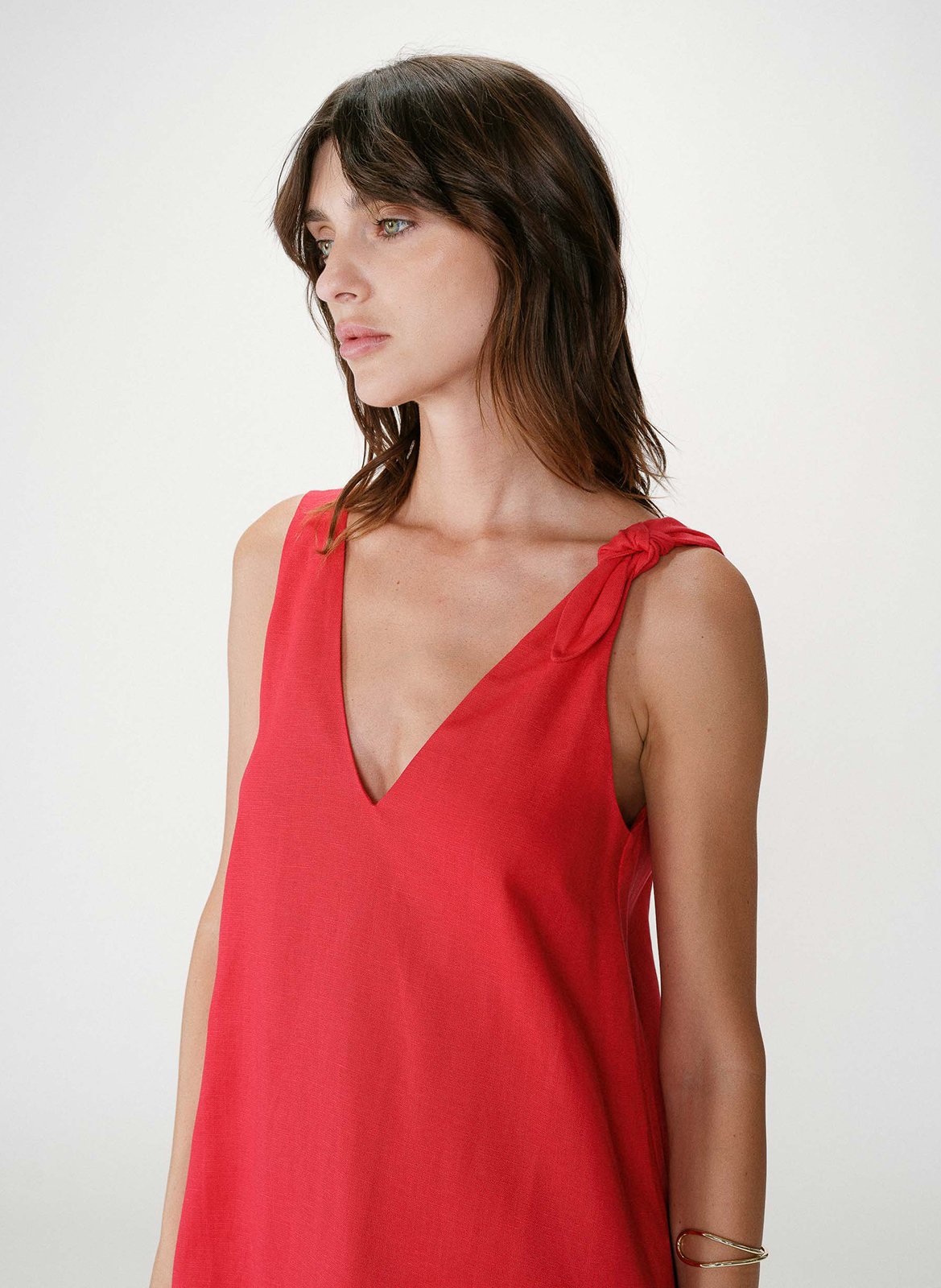 Kurzkleid aus Viskose-Mix GRACE ET MILA Rot