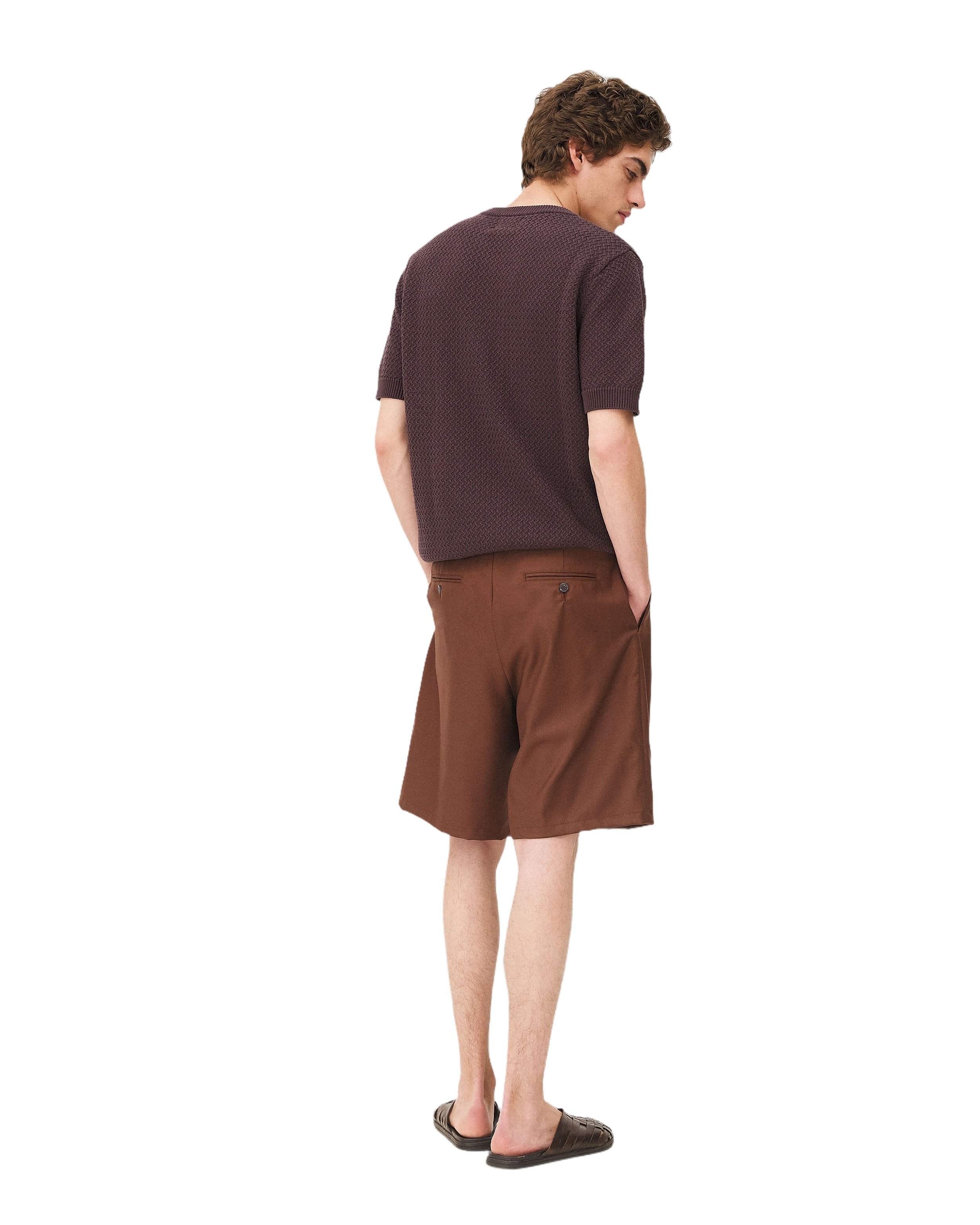 Pleated shorts in mocha Noyoco Brown
