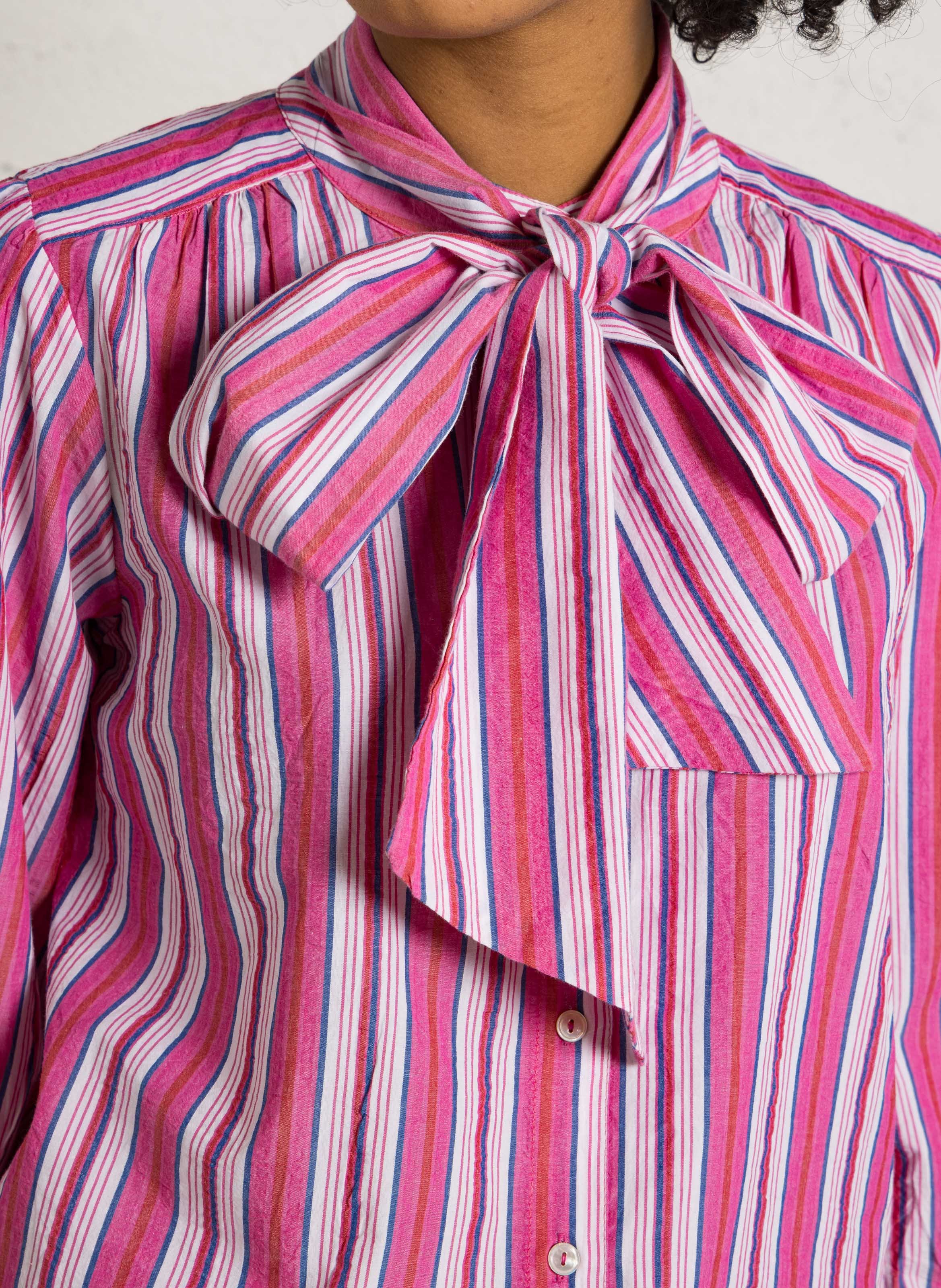 Blouse à rayures col rond MAISON 123 Rose