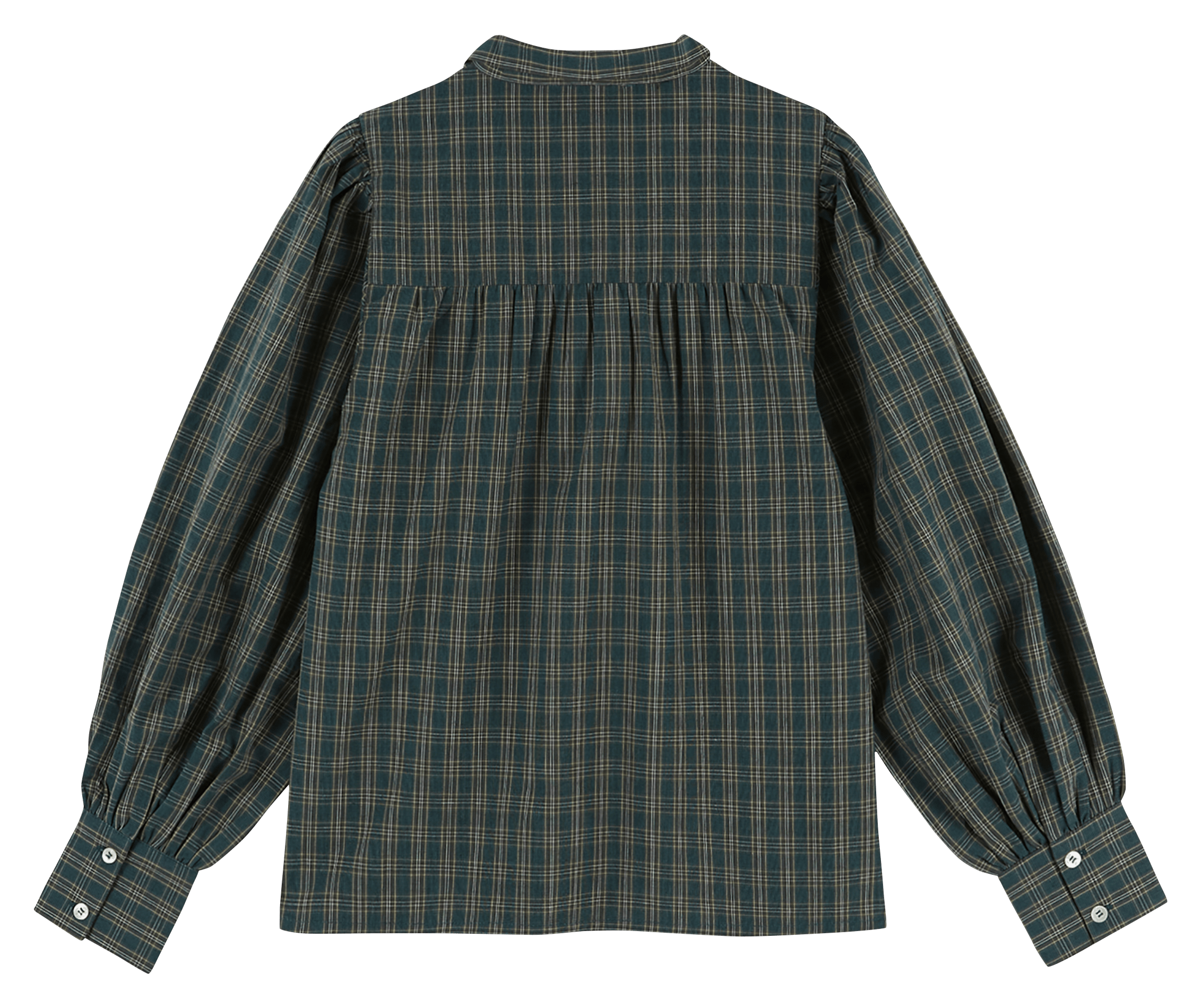 Blouse col lavallière en coton EMILE ET IDA Vert